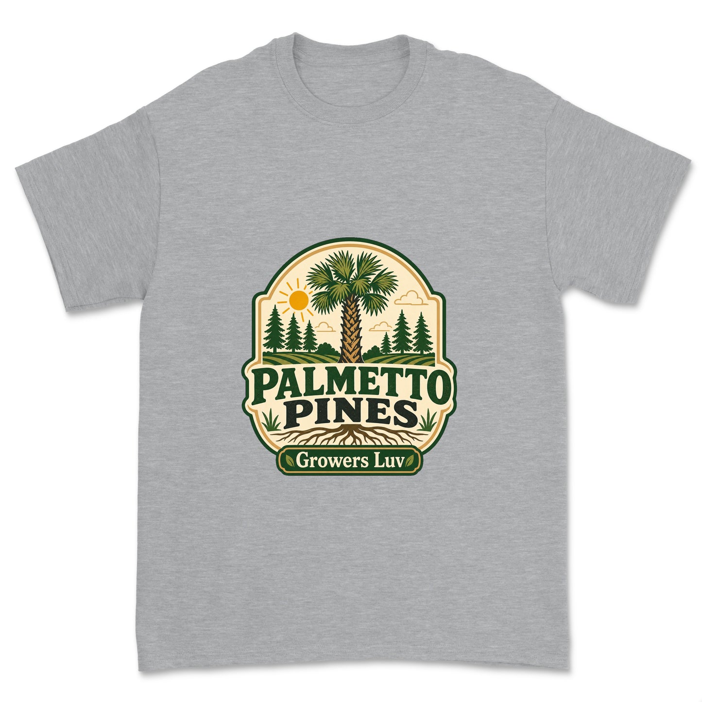 Palmetto Pines Men's Gildan Graphic Tee in Sport Grey Heather
