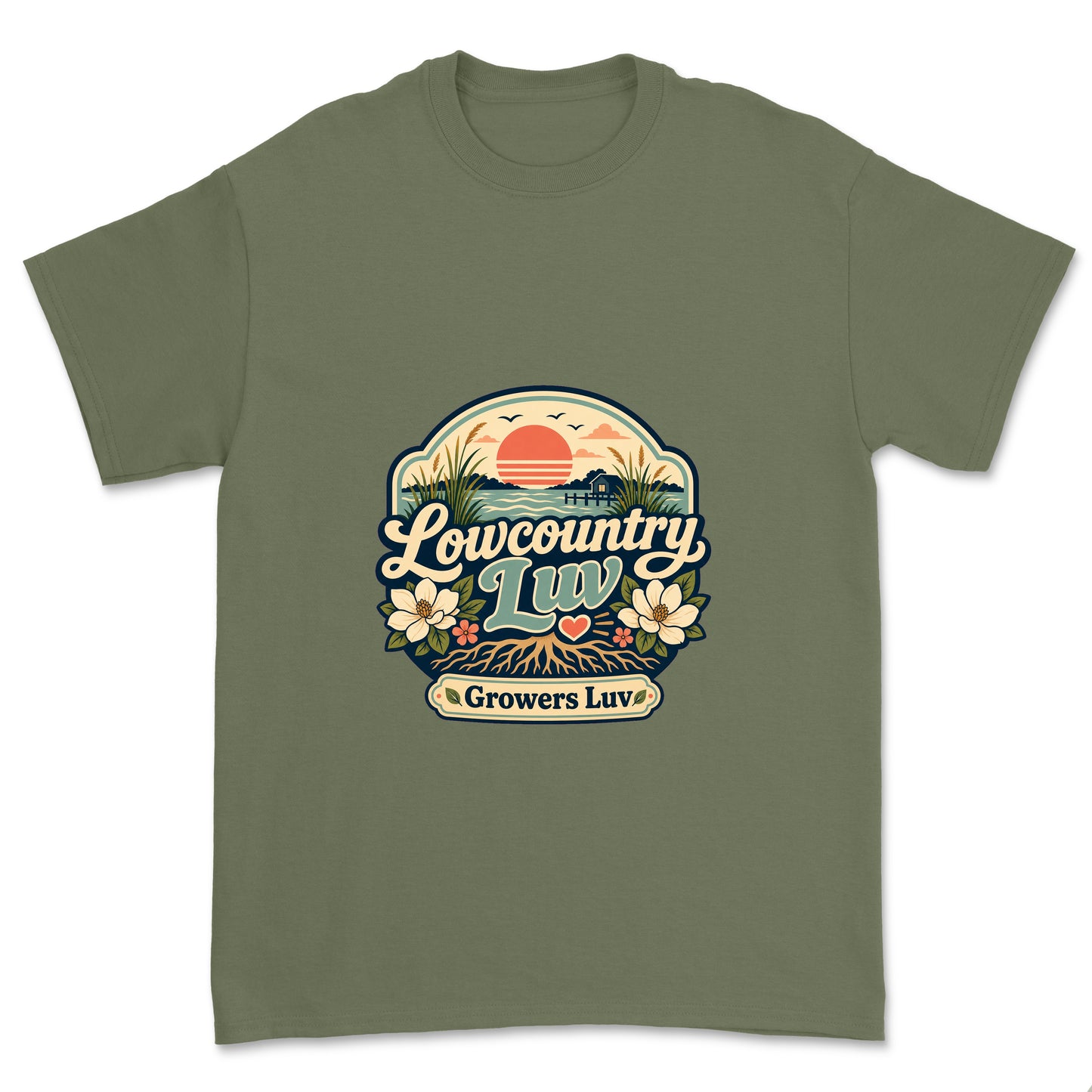 Lowcountry Luv Men's Gildan Graphic Tee in Military Green