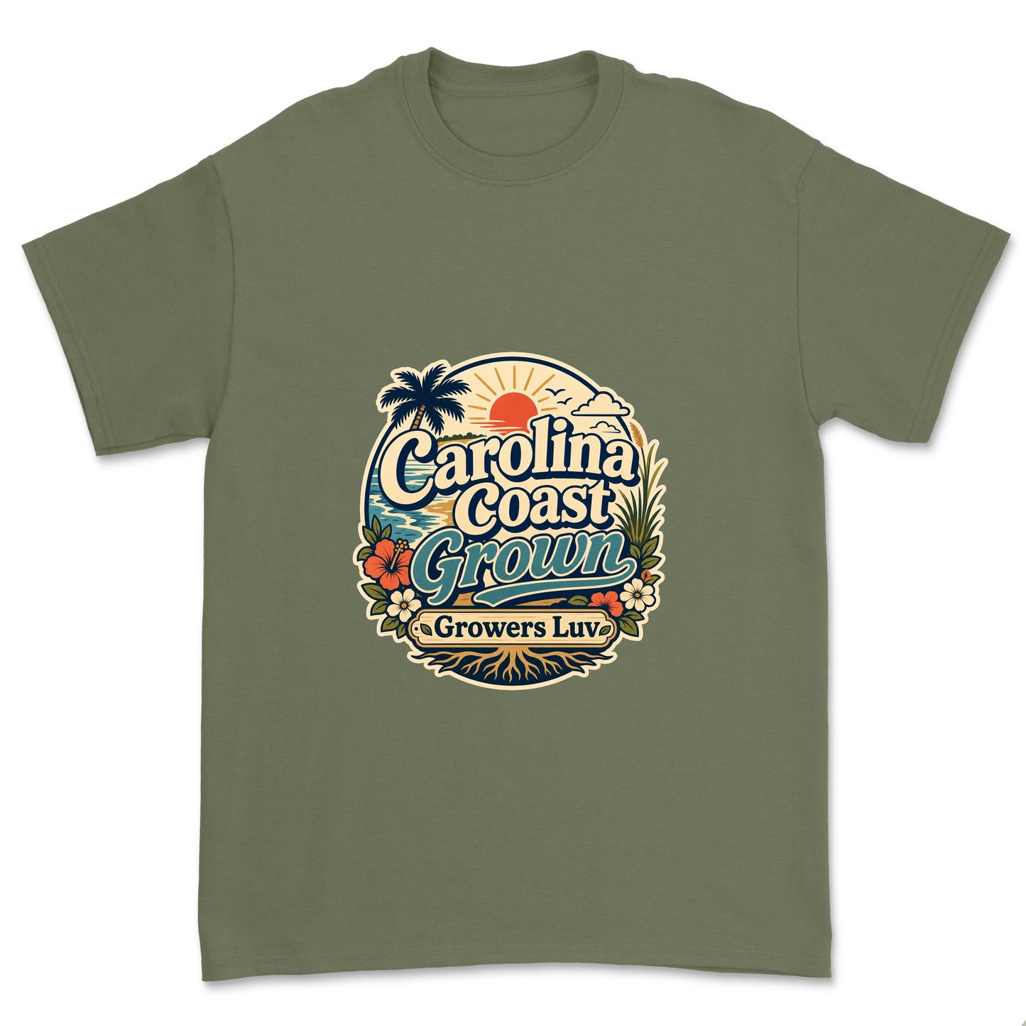 Carolina Coast Grown Men's Gildan Graphic Tee in Military Green