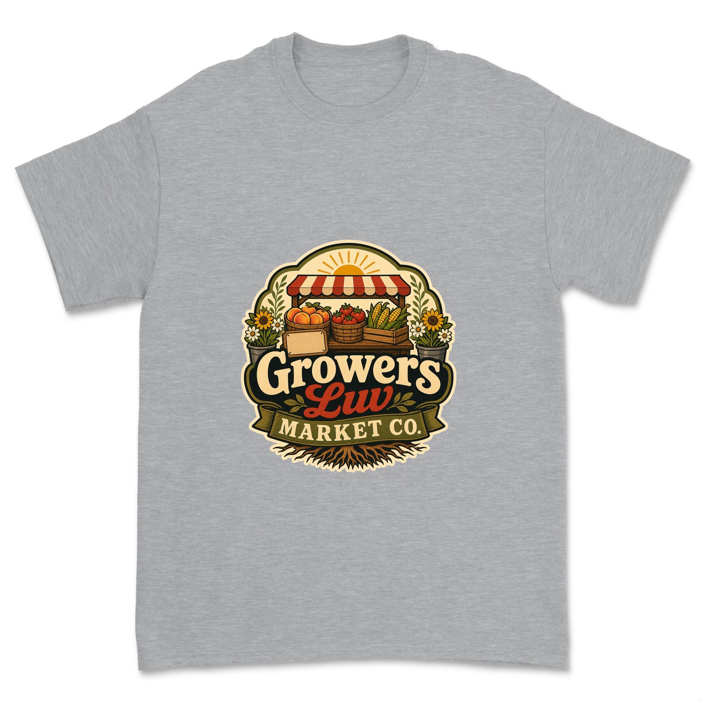 Growers Luv Market Co Men's Gildan Graphic Tee in Sport Grey Heather
