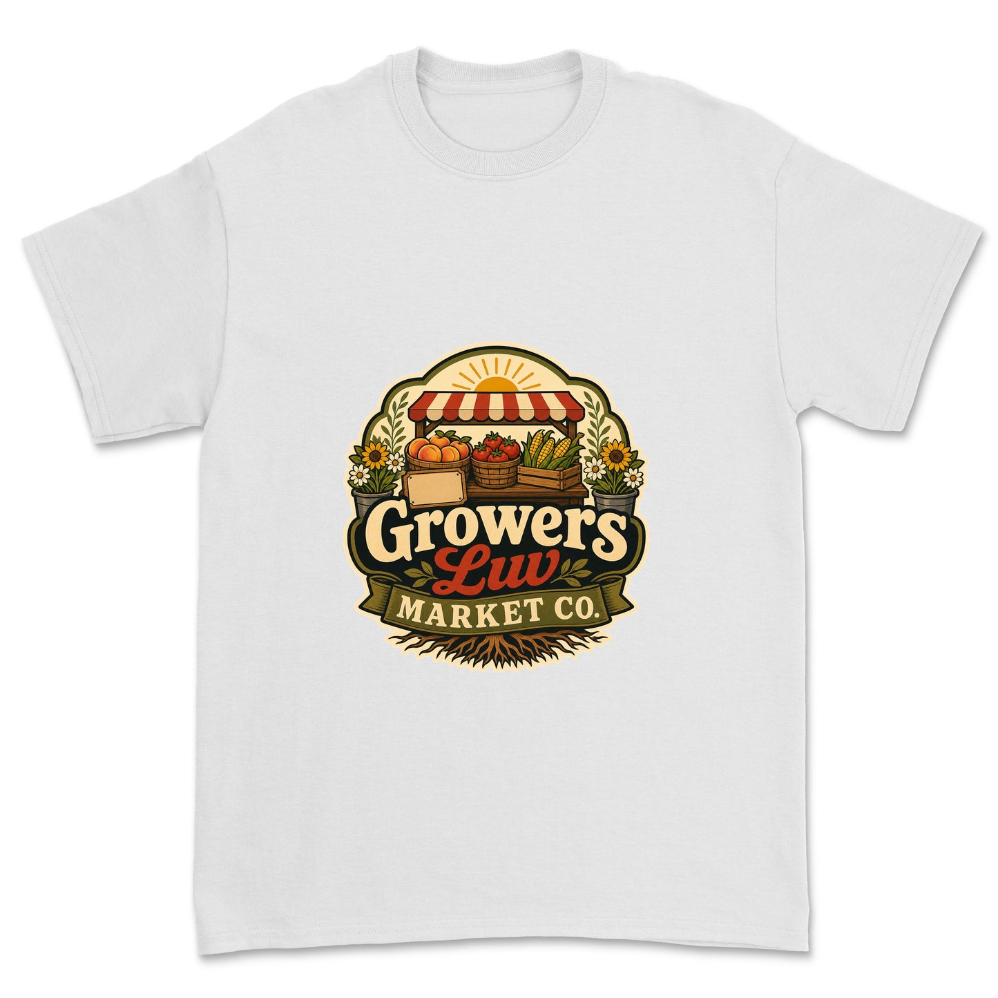 Growers Luv Market Co Men's Gildan Graphic Tee in White