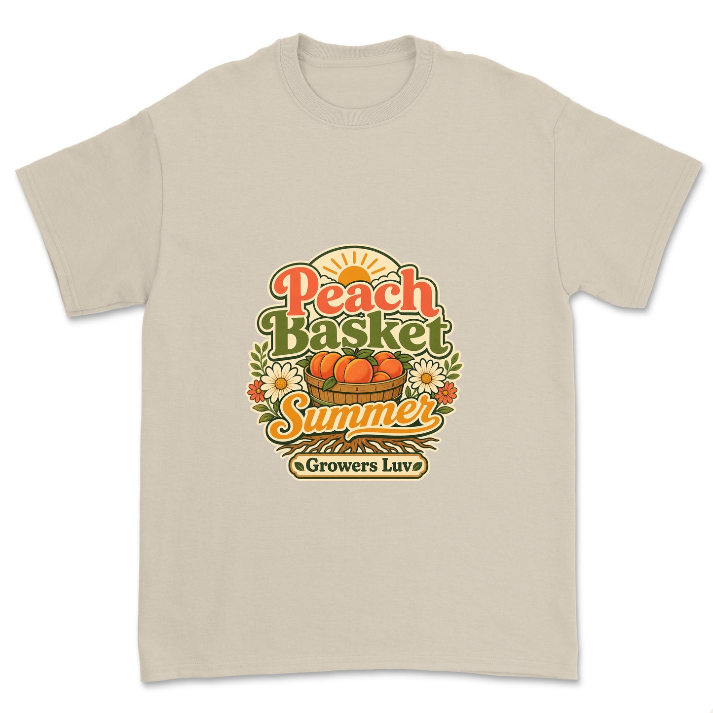 Peach Basket Summer Men's Gildan Graphic Tee in Sand