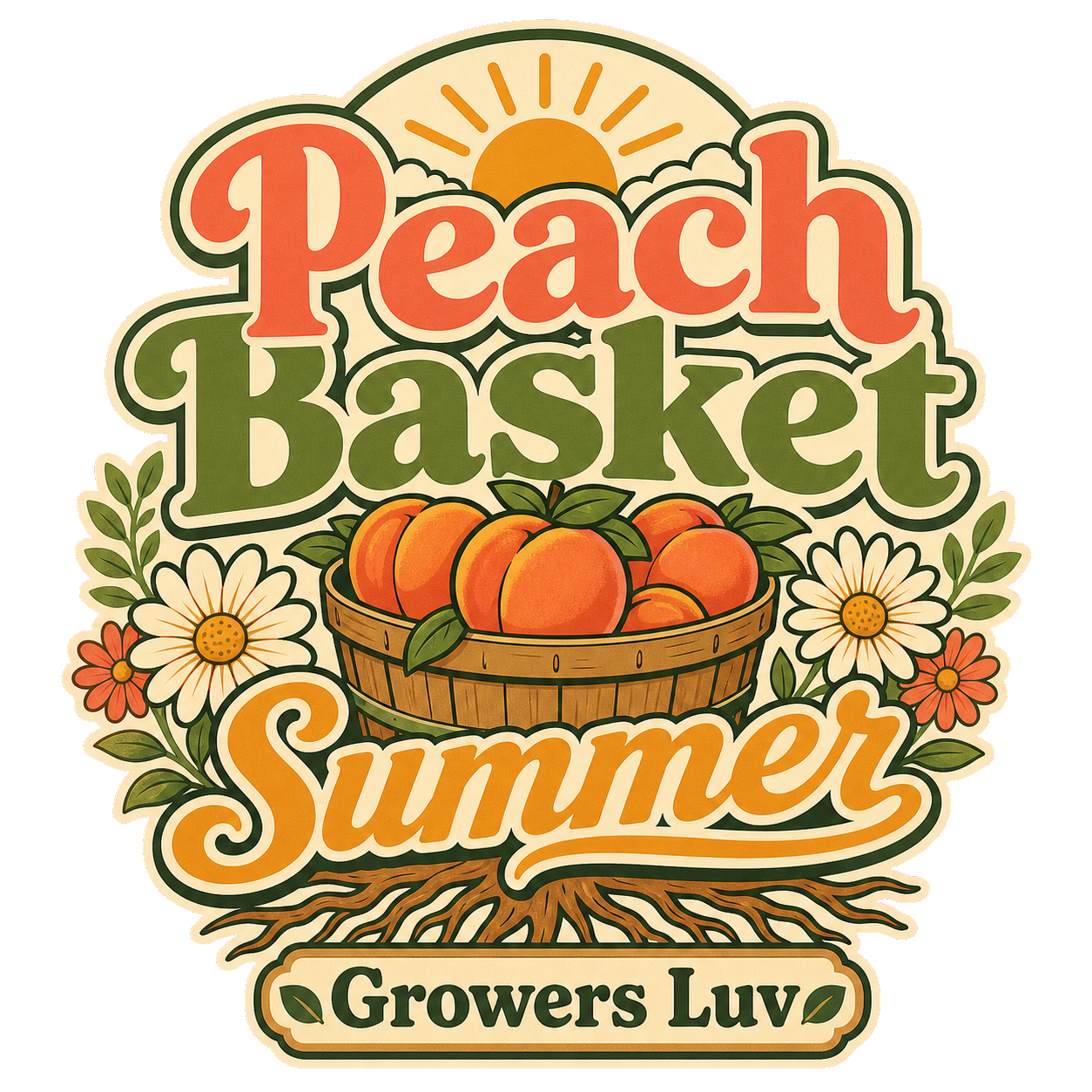 Peach Basket Summer Men's Gildan Graphic Tee artwork detail