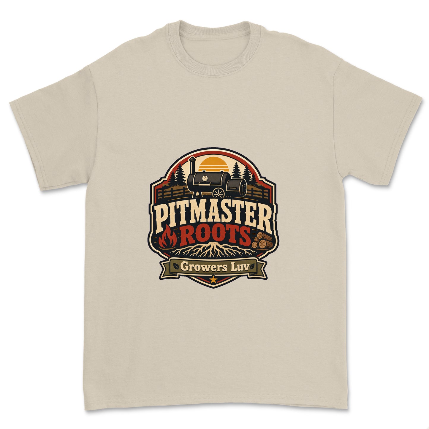 Pitmaster Roots Men's Gildan Graphic Tee in Sand