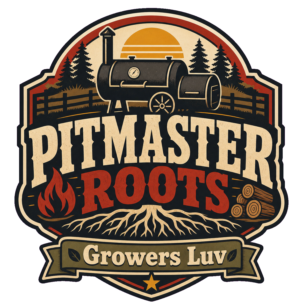 Pitmaster Roots Men's Gildan Graphic Tee artwork detail
