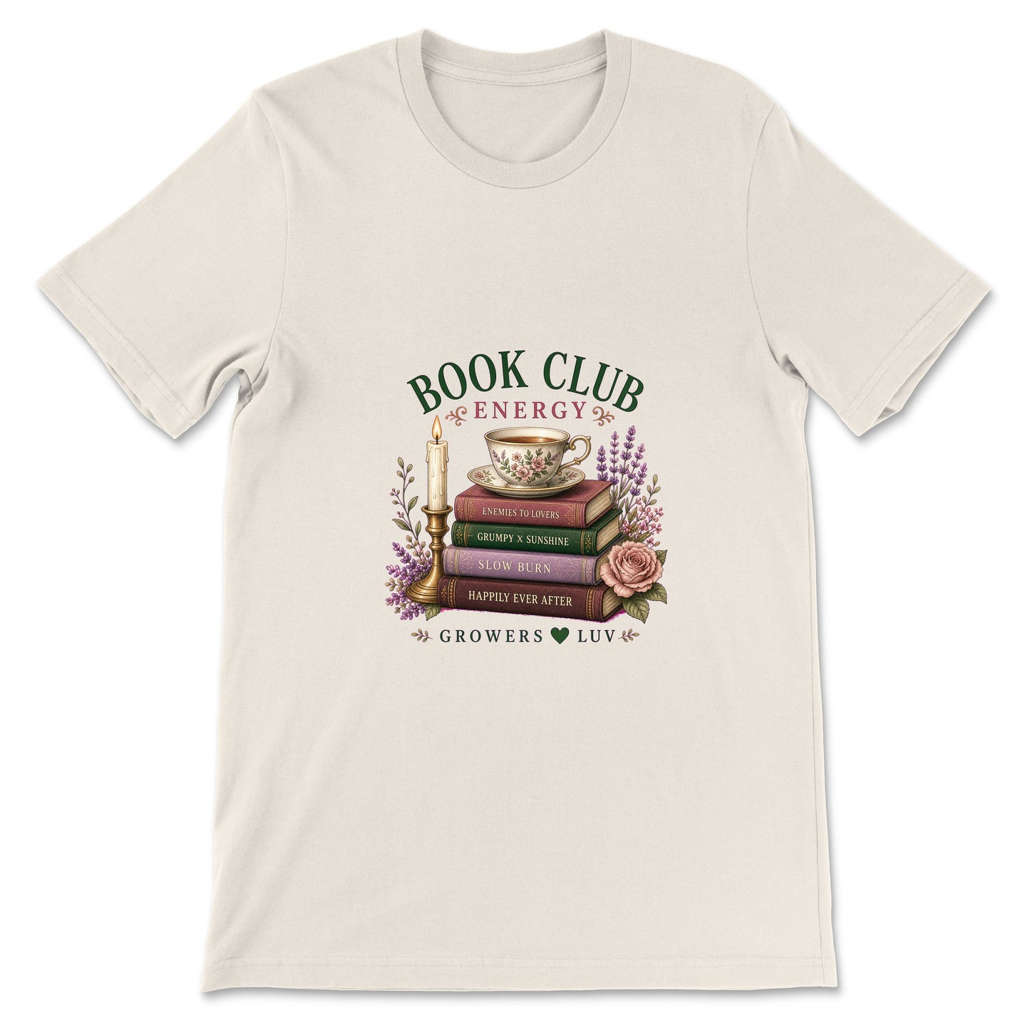Book Club Energy Women's Bella Canvas Graphic Tee in Natural