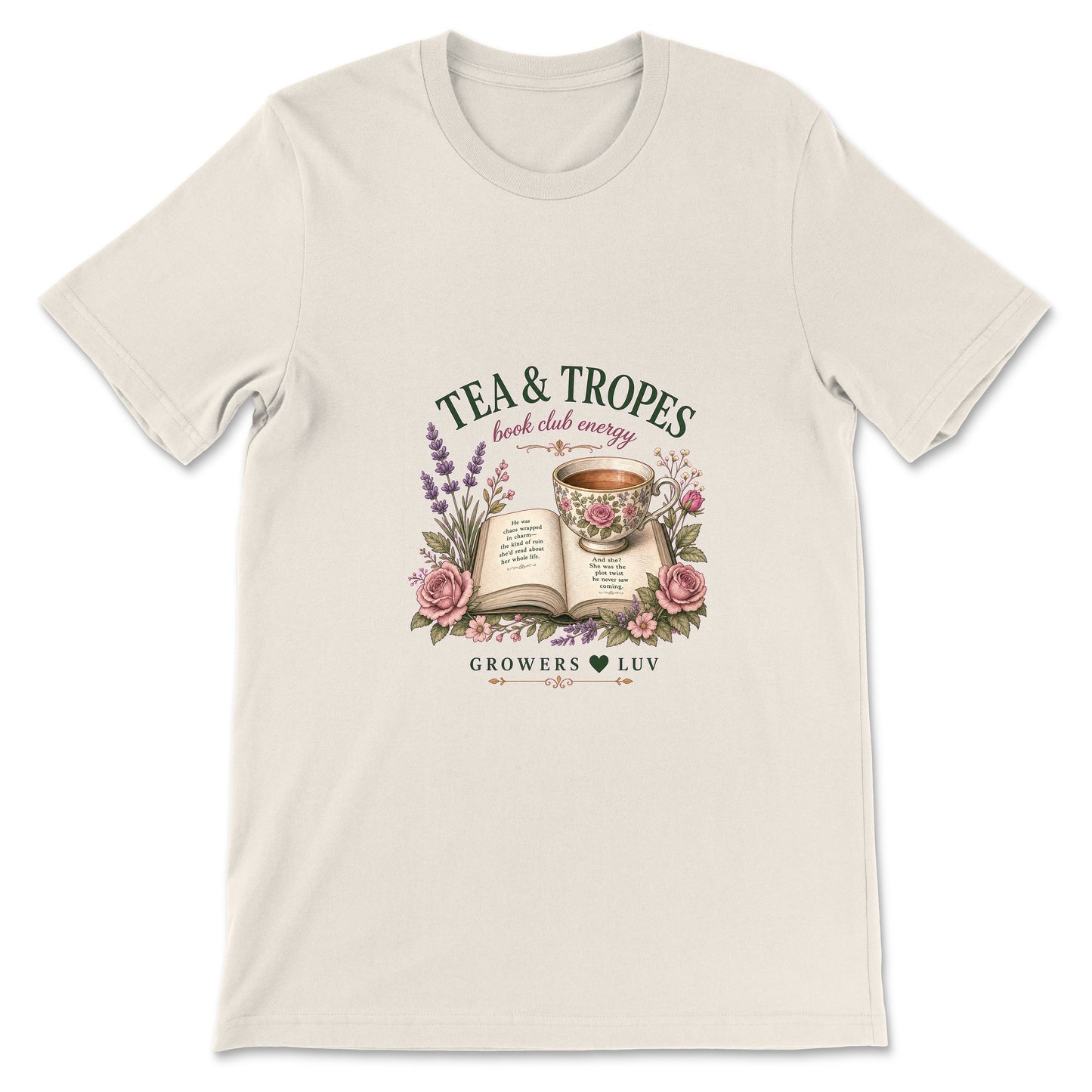 Tea And Tropes Women's Bella Canvas Graphic Tee in Natural