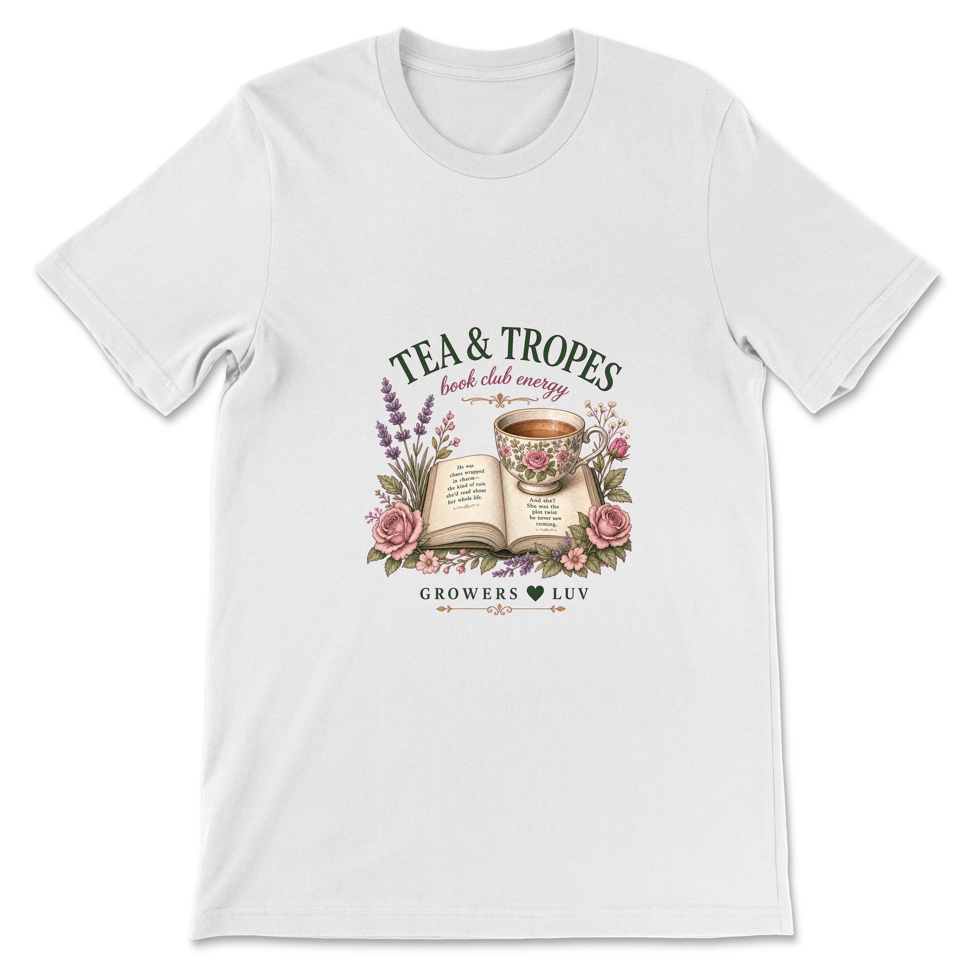 Tea And Tropes Women's Bella Canvas Graphic Tee in White