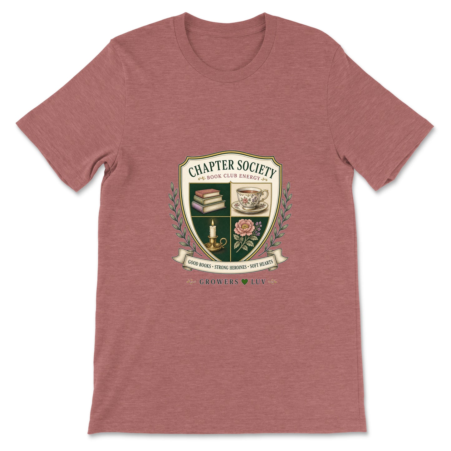 Chapter Society Women's Bella Canvas Graphic Tee in Heather Mauve