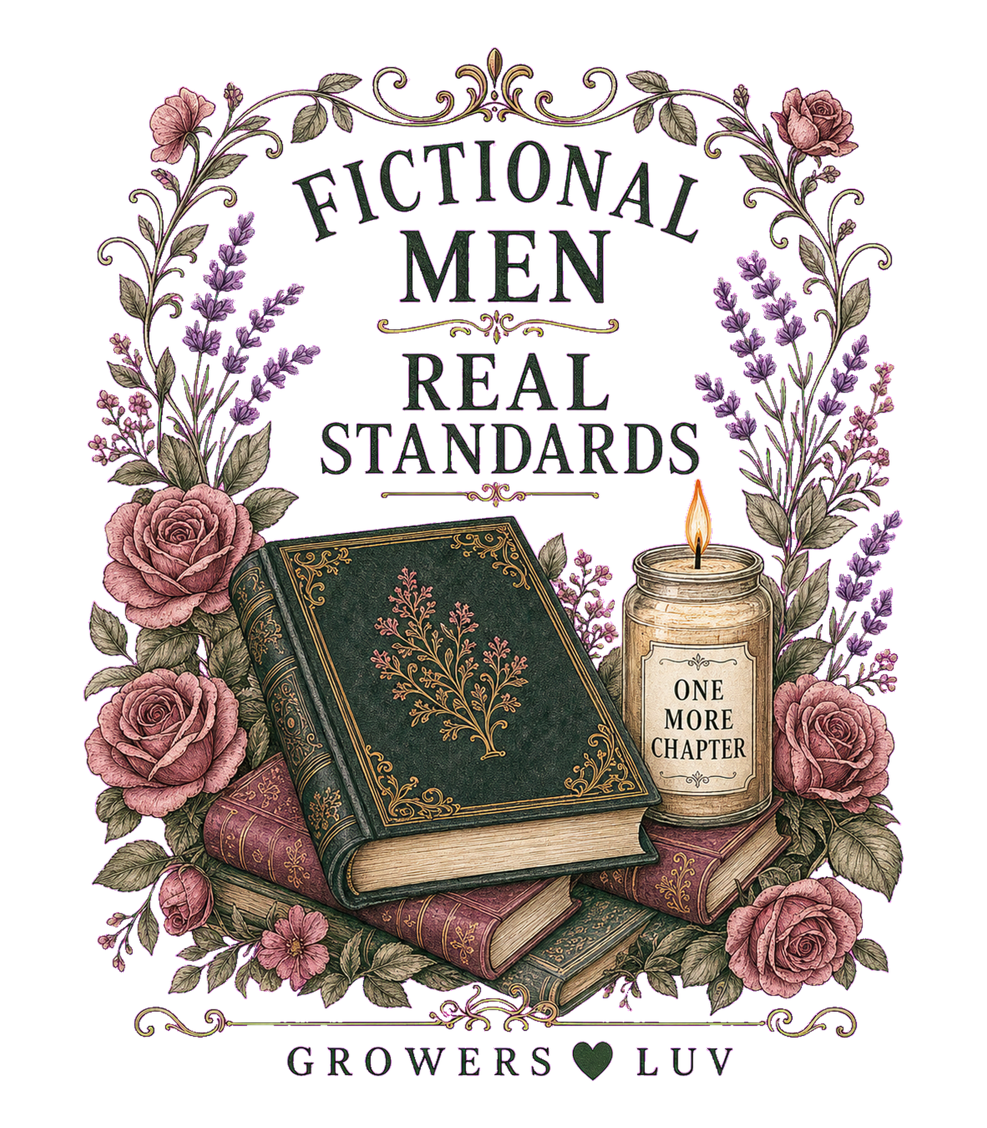 Fictional Men Real Standards Women's Bella Canvas Graphic Tee artwork detail