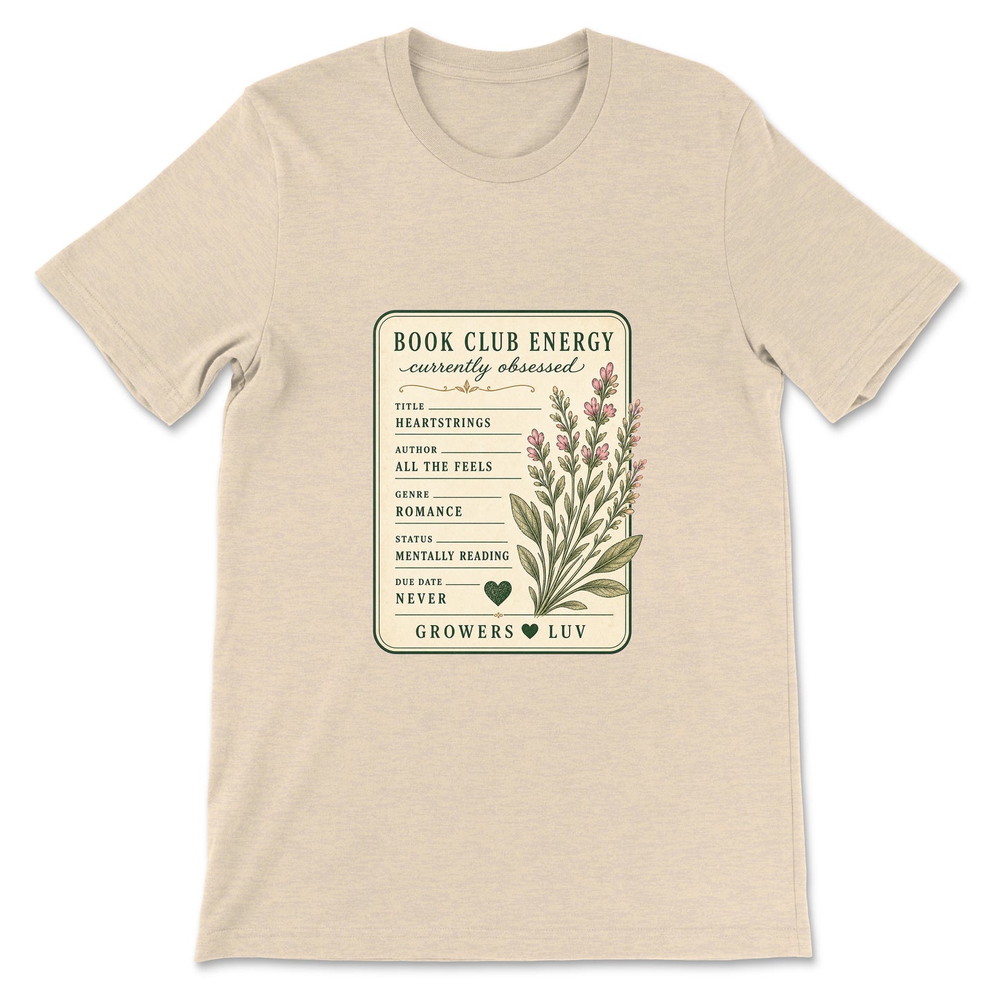 Currently Obsessed Book Club Women's Bella Canvas Graphic Tee in Heather Dust