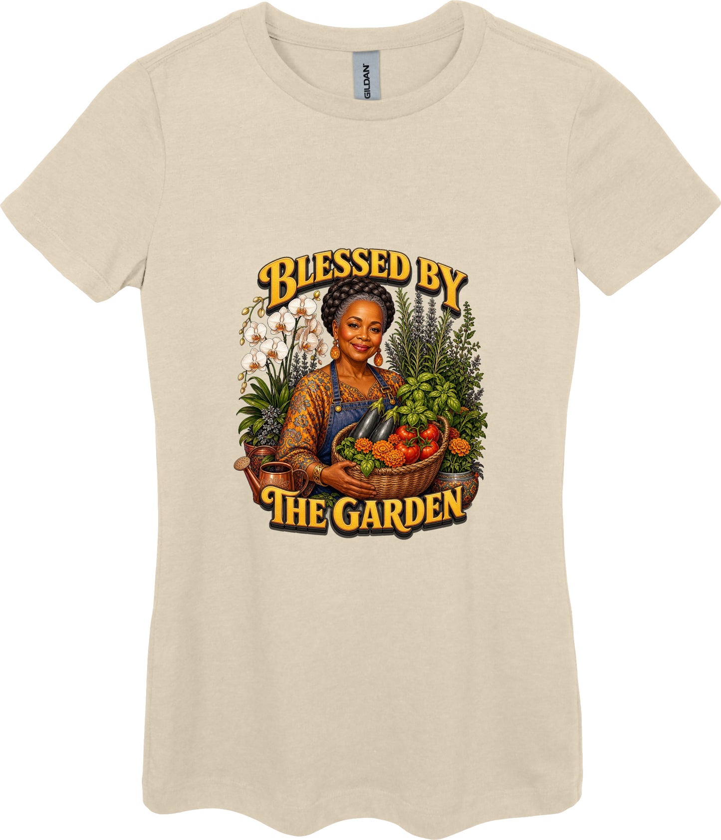 Blessed by the Garden Women's Plant Lover Graphic Tee in Sand
