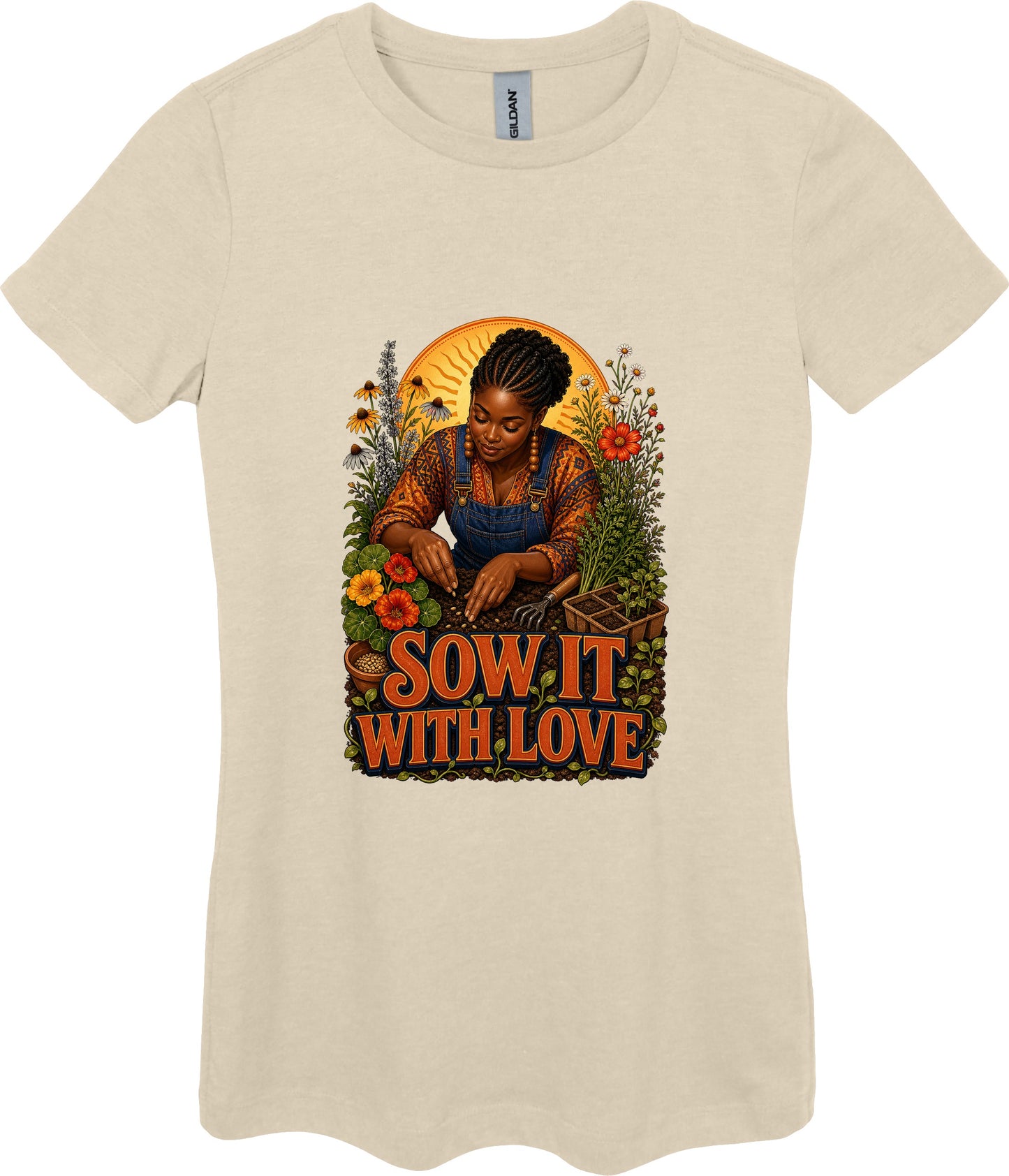 Sow It with Love Women's Plant Lover Graphic Tee in Sand