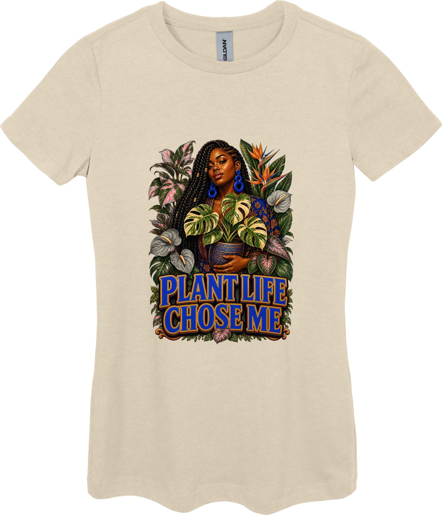 Plant Life Chose Me Women's Plant Lover Graphic Tee in Sand