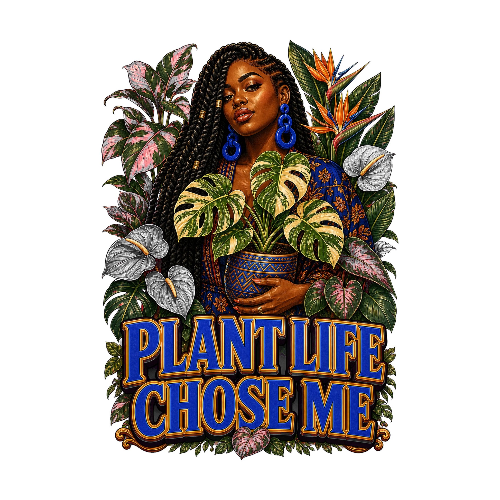 Plant Life Chose Me Women's Plant Lover Graphic Tee artwork detail
