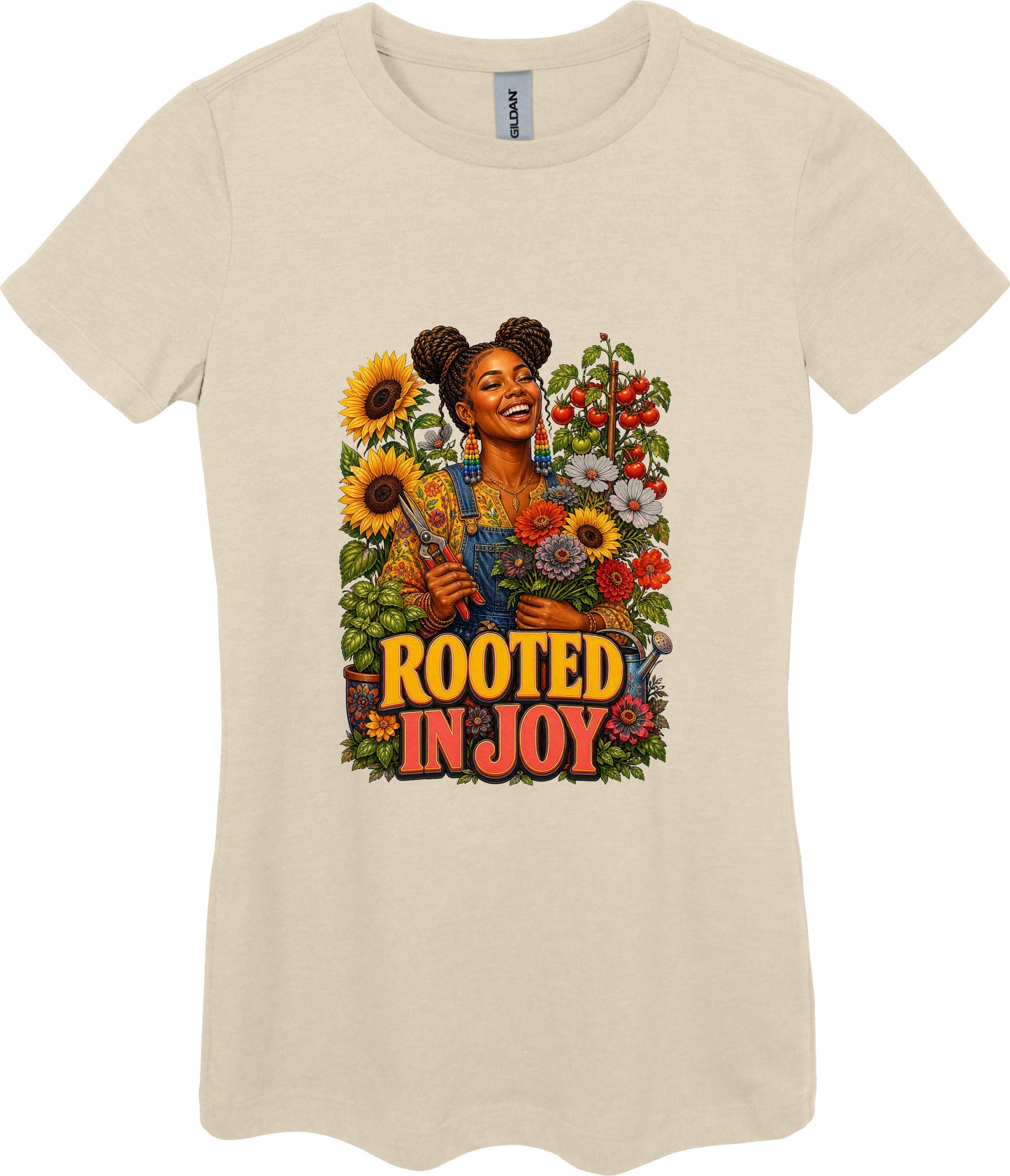 Rooted in Joy Women's Plant Lover Graphic Tee in Sand