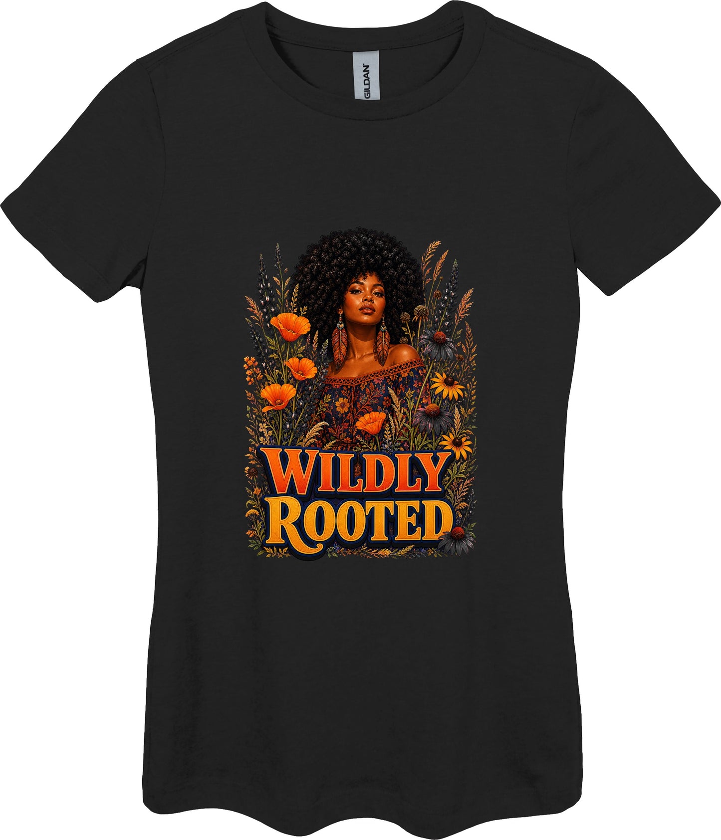 Wildly Rooted Women's Plant Lover Graphic Tee in Black
