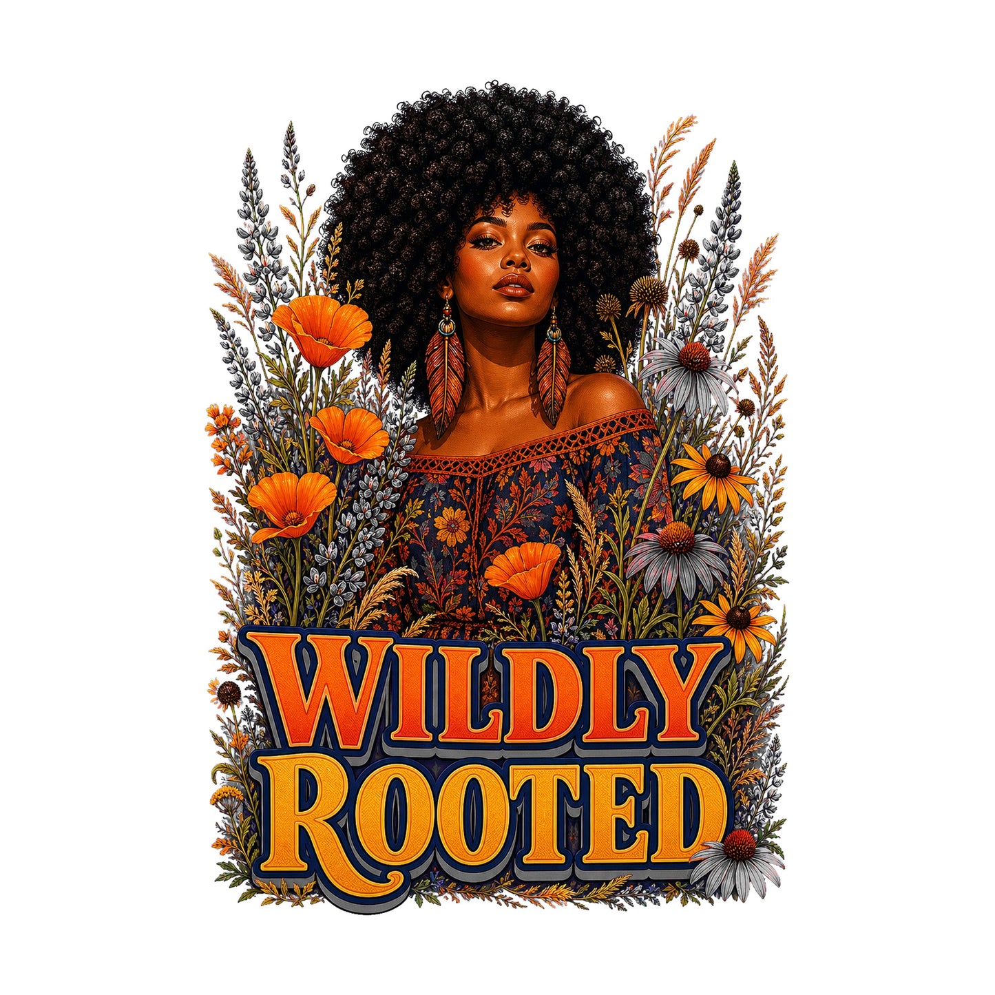 Wildly Rooted Women's Plant Lover Graphic Tee artwork detail