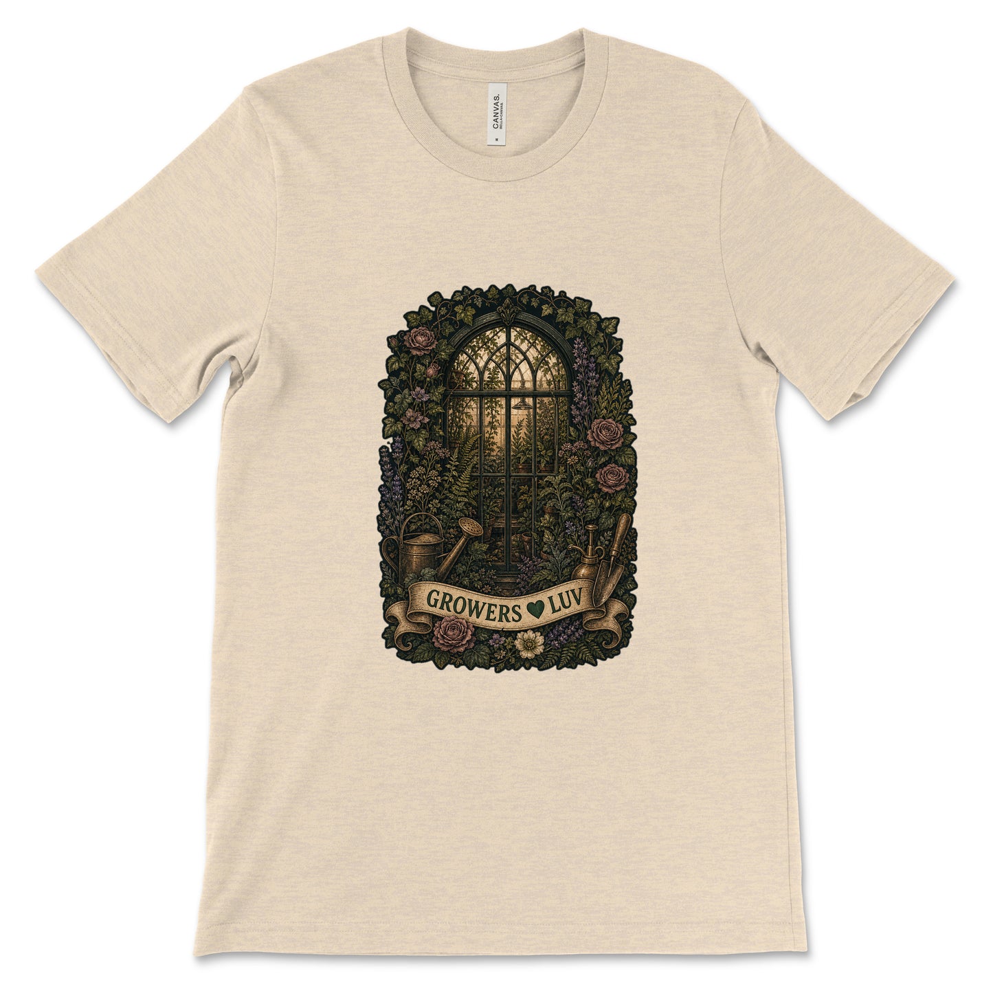 Greenhouse Garden Women's Bella Canvas Graphic Tee in Heather Dust