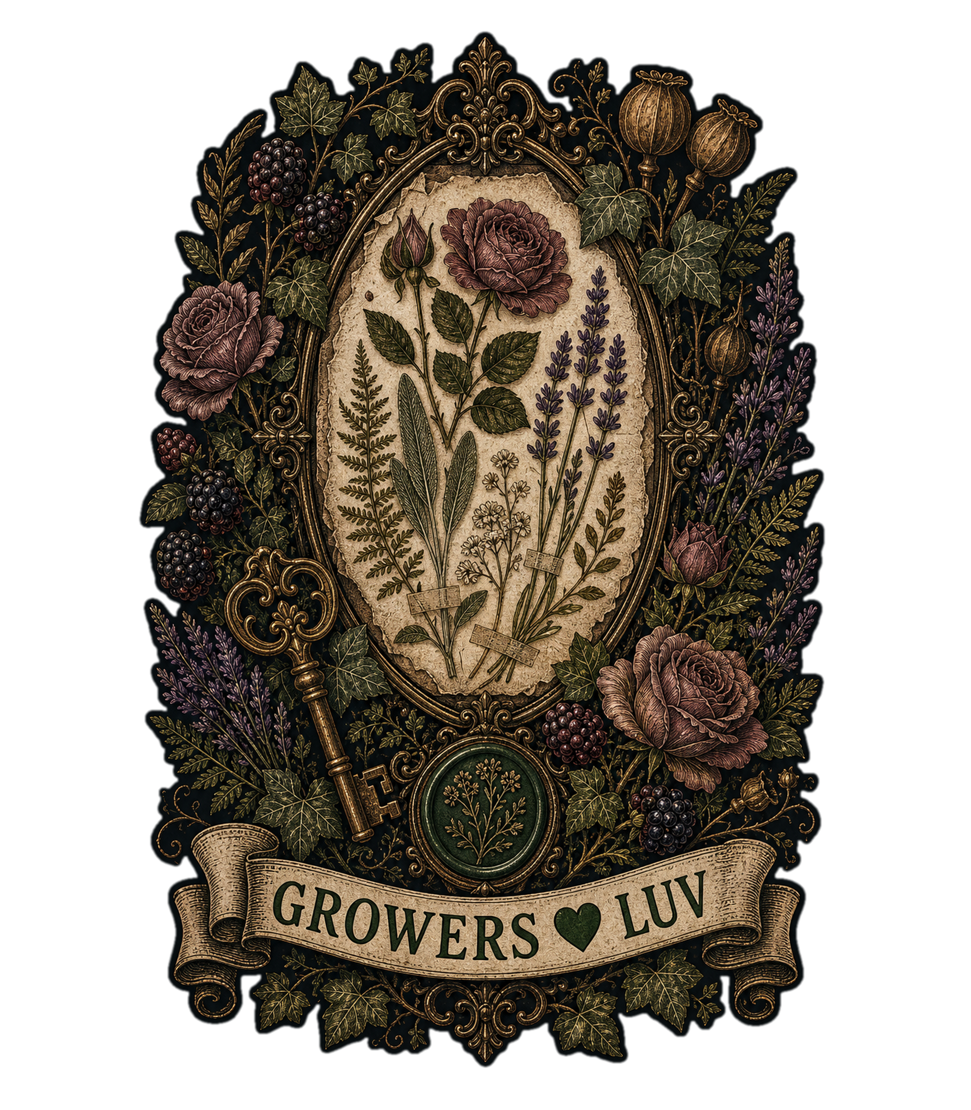 Victorian Herbarium Key Women's Bella Canvas Graphic Tee artwork detail