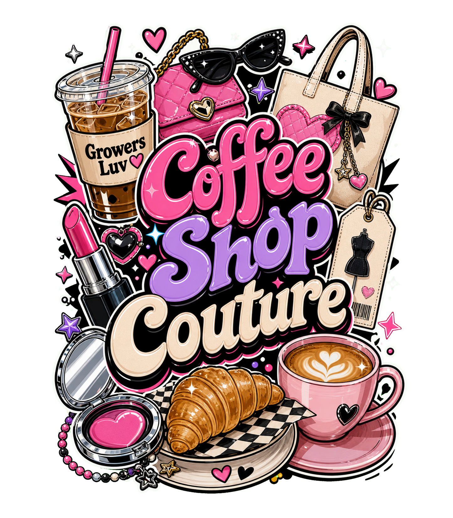 Coffee Shop Couture Women's Bella Canvas Graphic Tee artwork detail