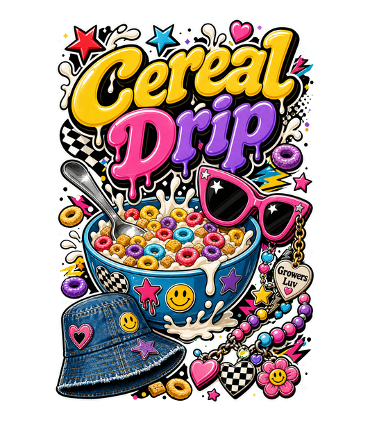 Cereal Drip Women's Bella Canvas Graphic Tee artwork detail