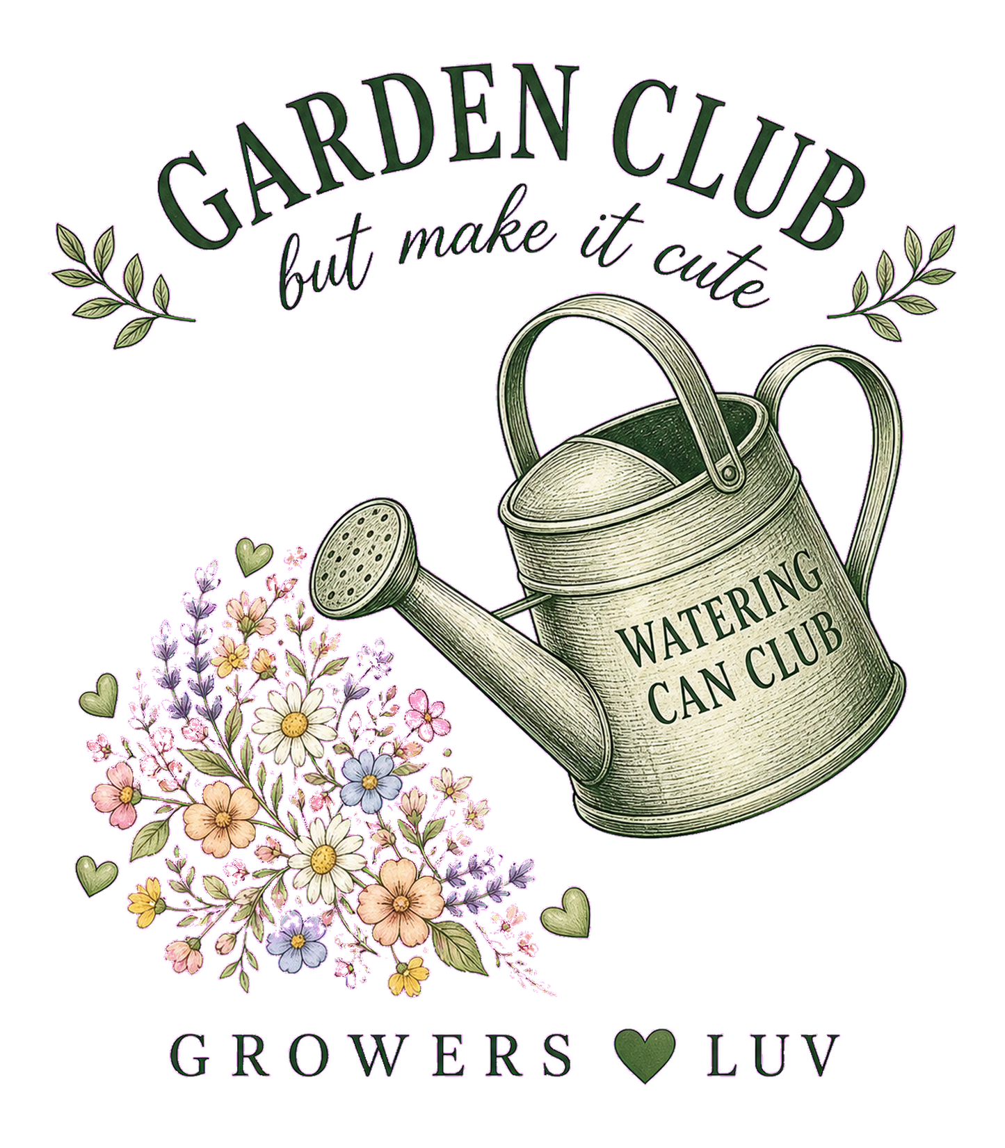 Garden Club But Make It Cute Women's Bella Canvas Graphic Tee artwork detail