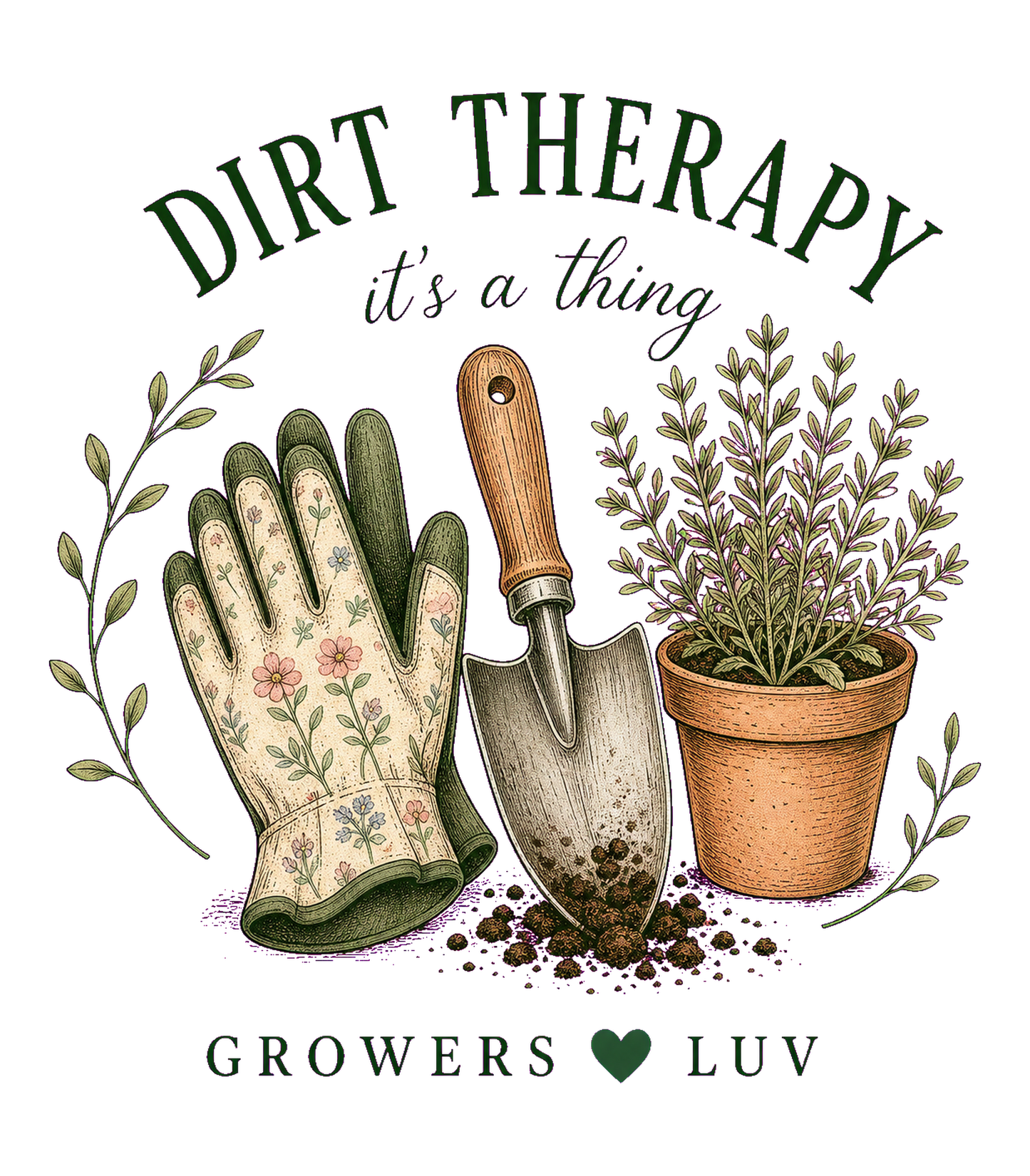 Dirt Therapy Women's Bella Canvas Graphic Tee artwork detail