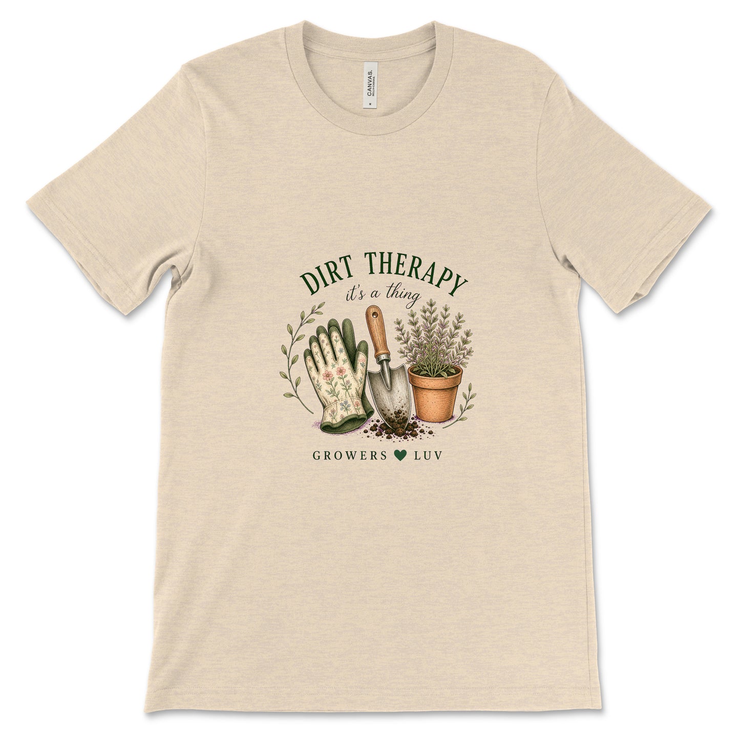 Dirt Therapy Women's Bella Canvas Graphic Tee in Heather Dust