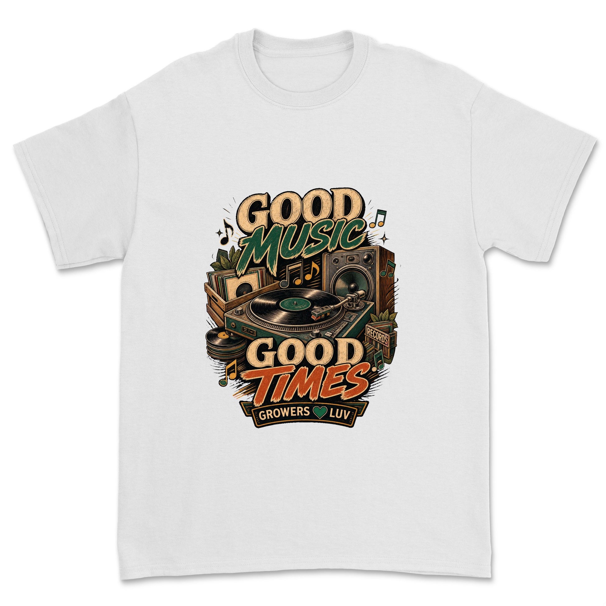 Good Music Good Times Men's Gildan Graphic Tee in White
