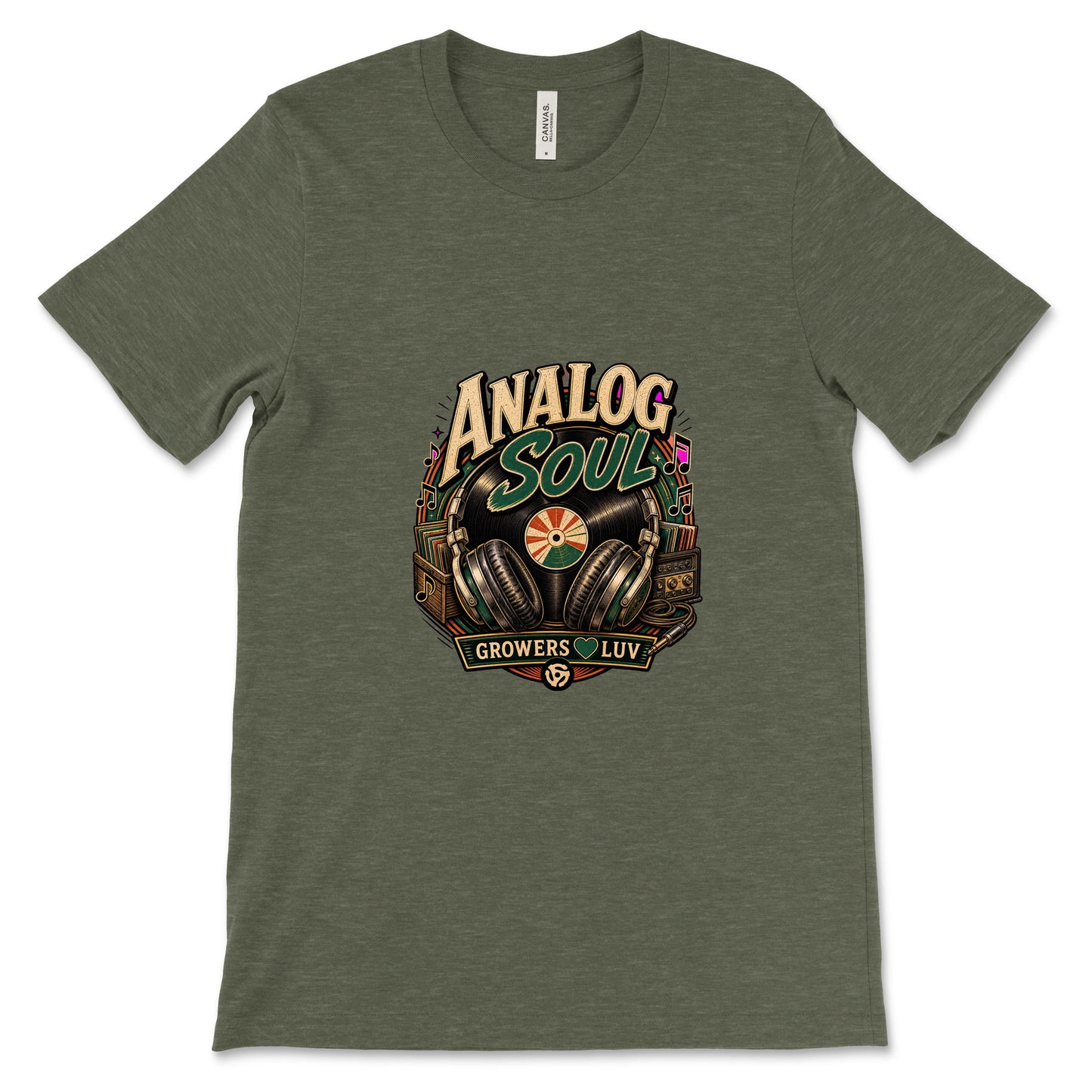 Analog Soul Women's Bella Canvas Graphic Tee in Heather Military Green