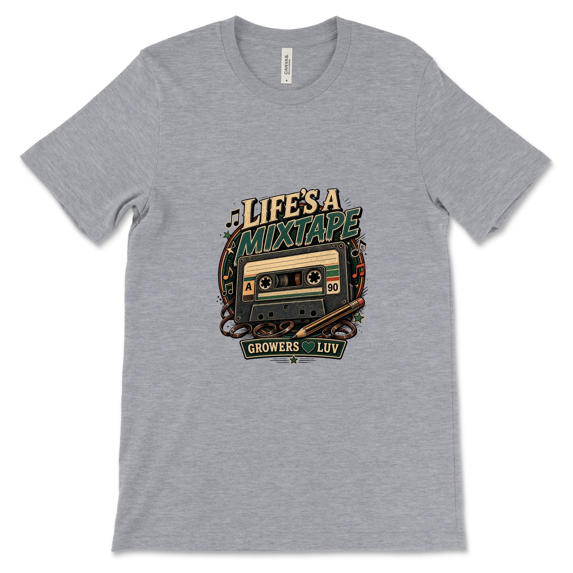 Lifes A Mixtape Women's Bella Canvas Graphic Tee in Athletic Heather