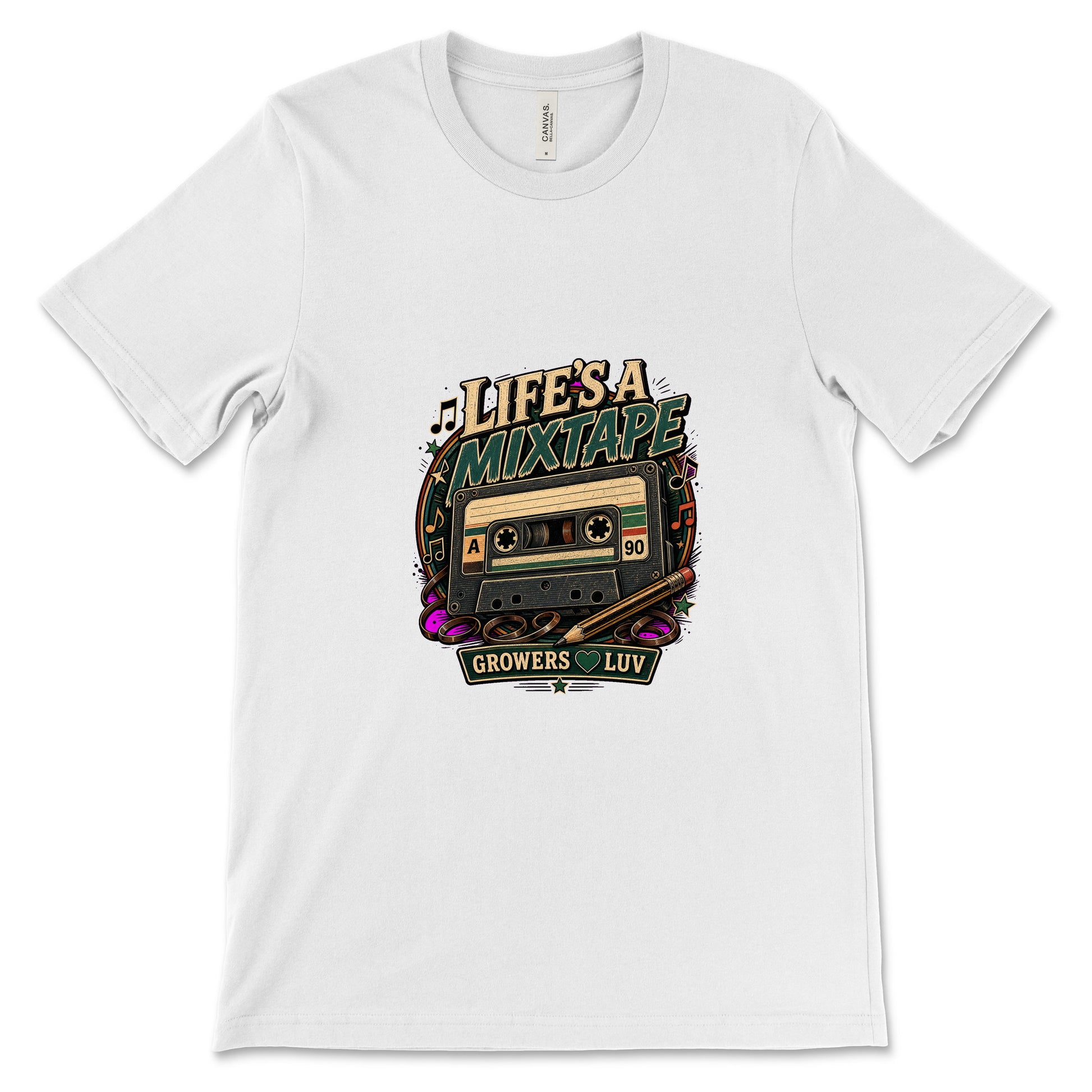 Lifes A Mixtape Women's Bella Canvas Graphic Tee in White