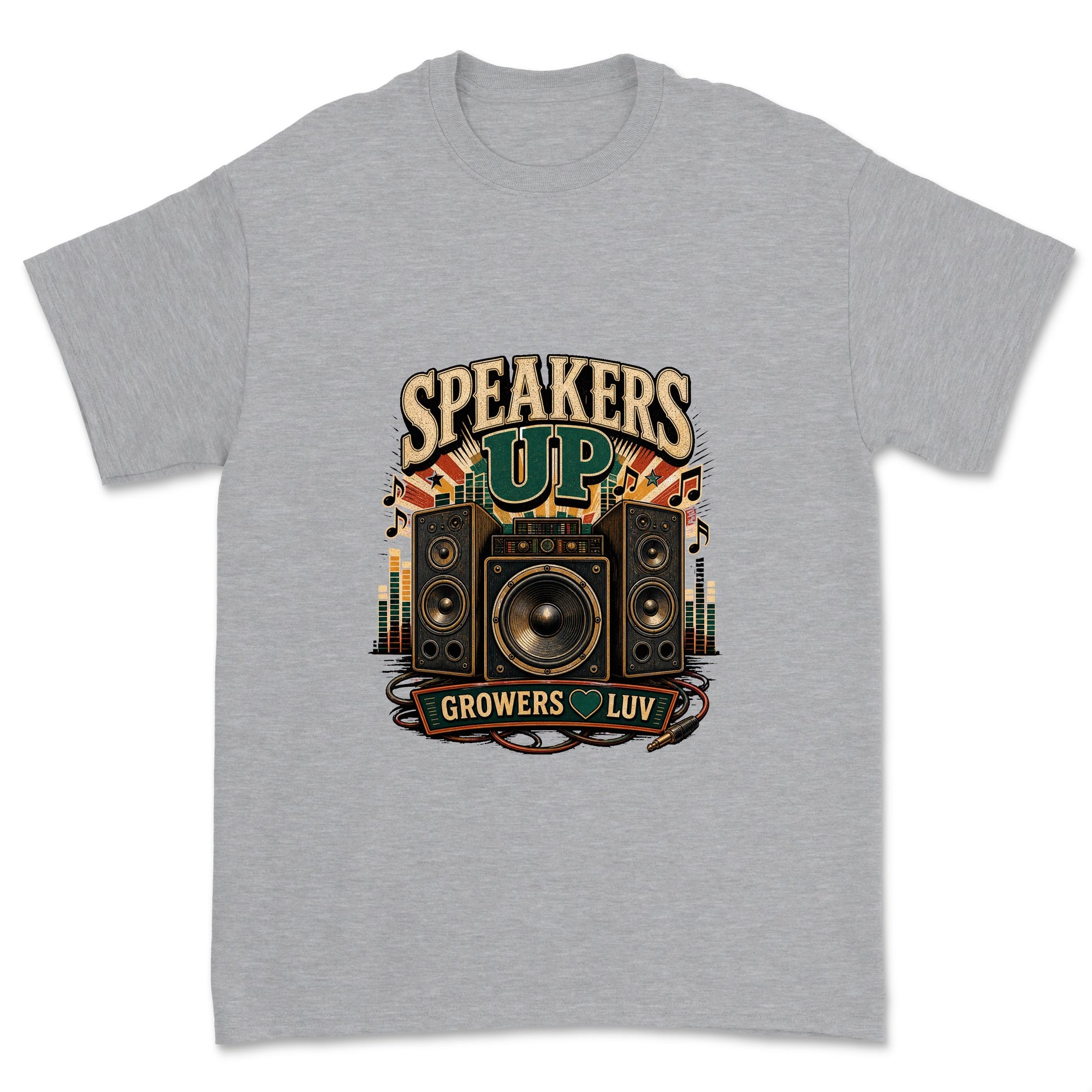 Speakers Up Men's Gildan Graphic Tee in Sport Grey Heather