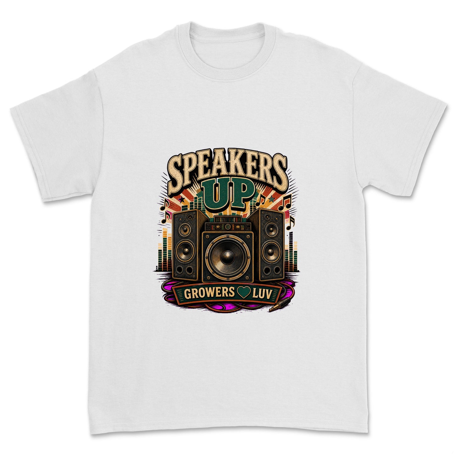 Speakers Up Men's Gildan Graphic Tee in White