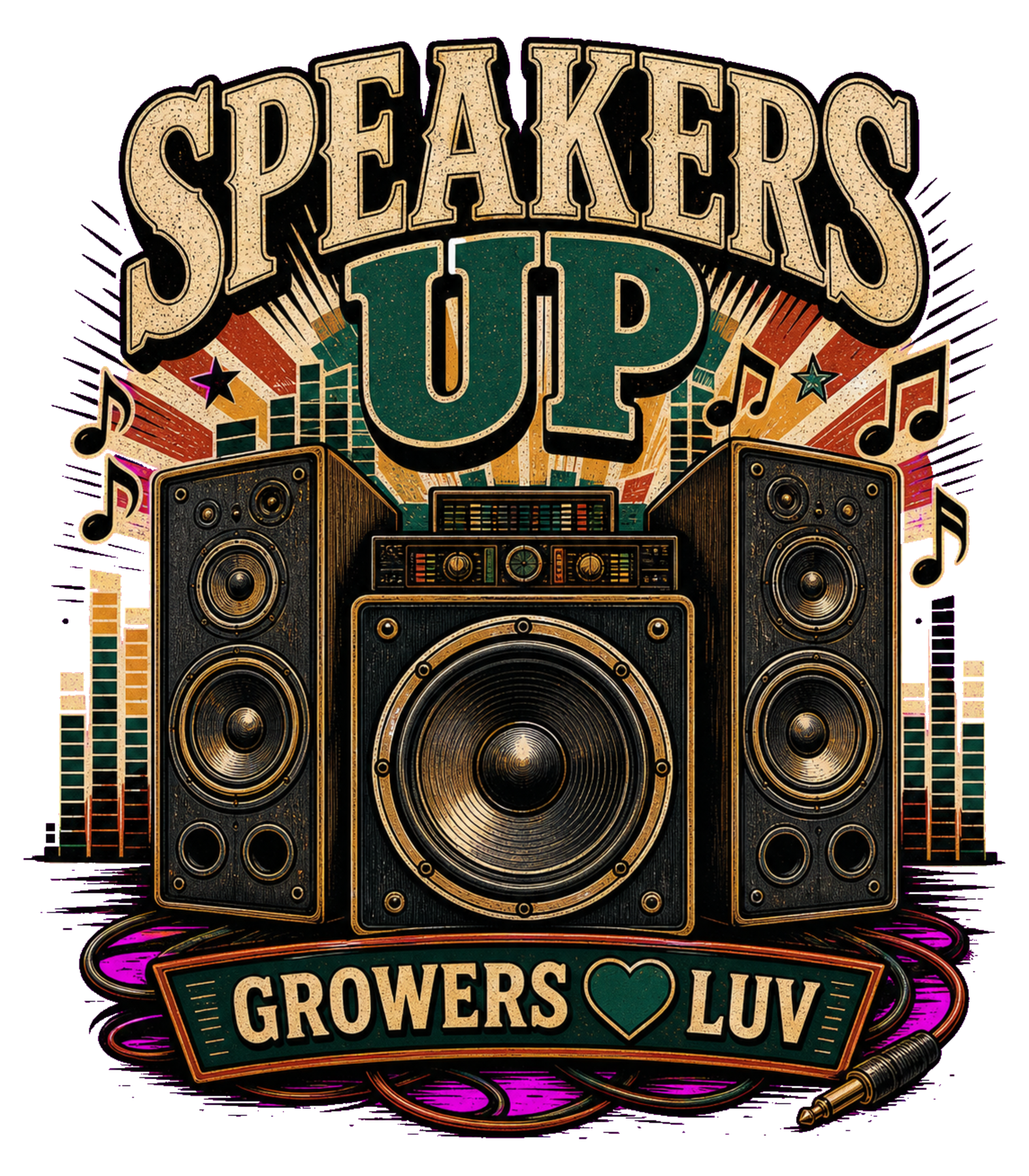 Speakers Up Women's Bella Canvas Graphic Tee artwork detail
