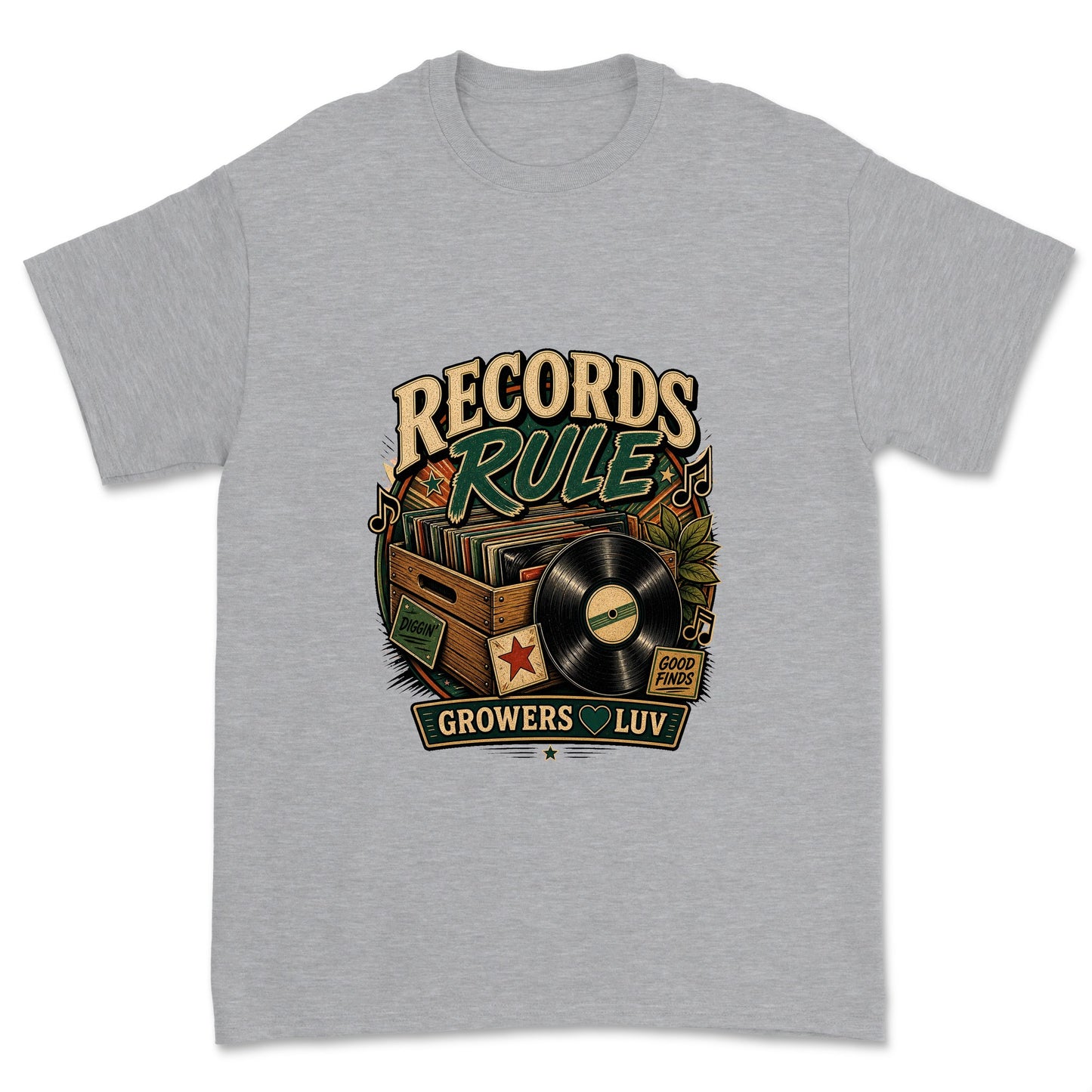 Records Rule Men's Gildan Graphic Tee in Sport Grey Heather