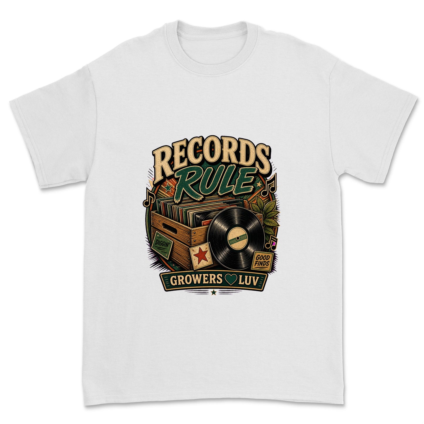 Records Rule Men's Gildan Graphic Tee in White