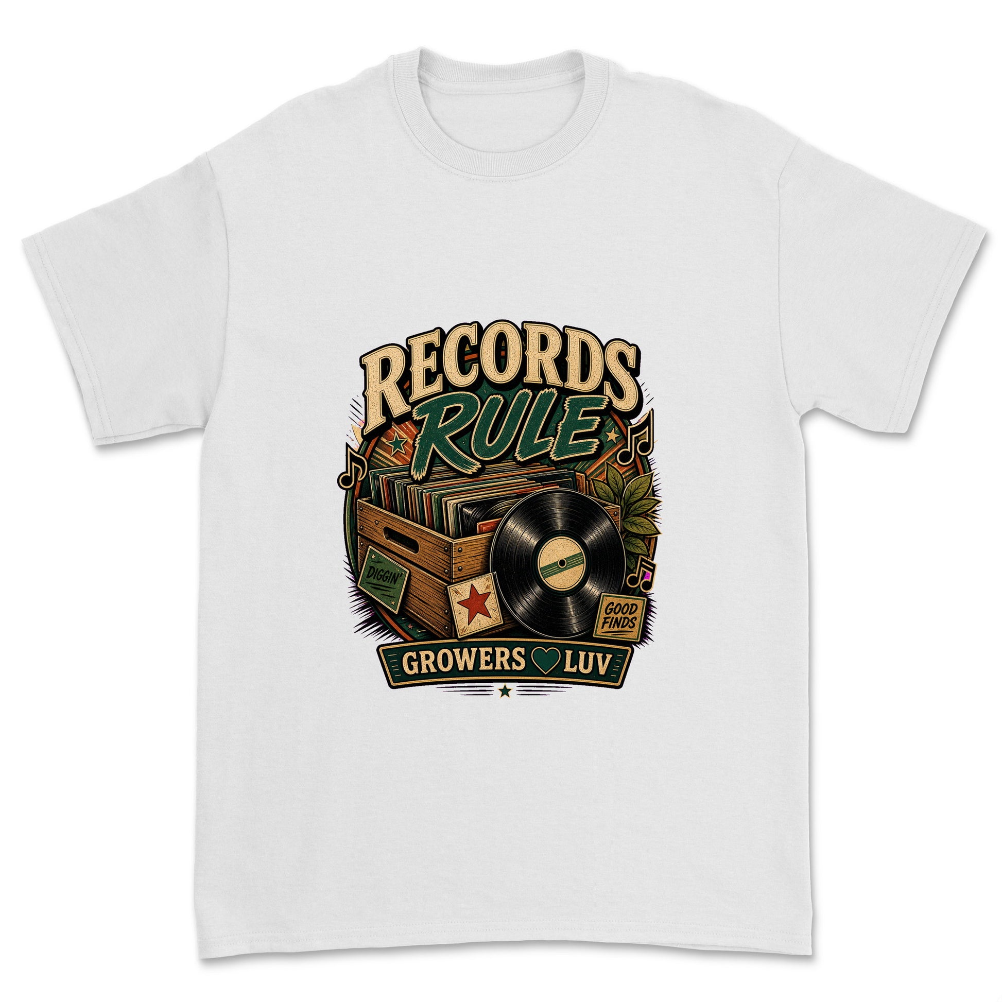 Records Rule Men's Gildan Graphic Tee in White