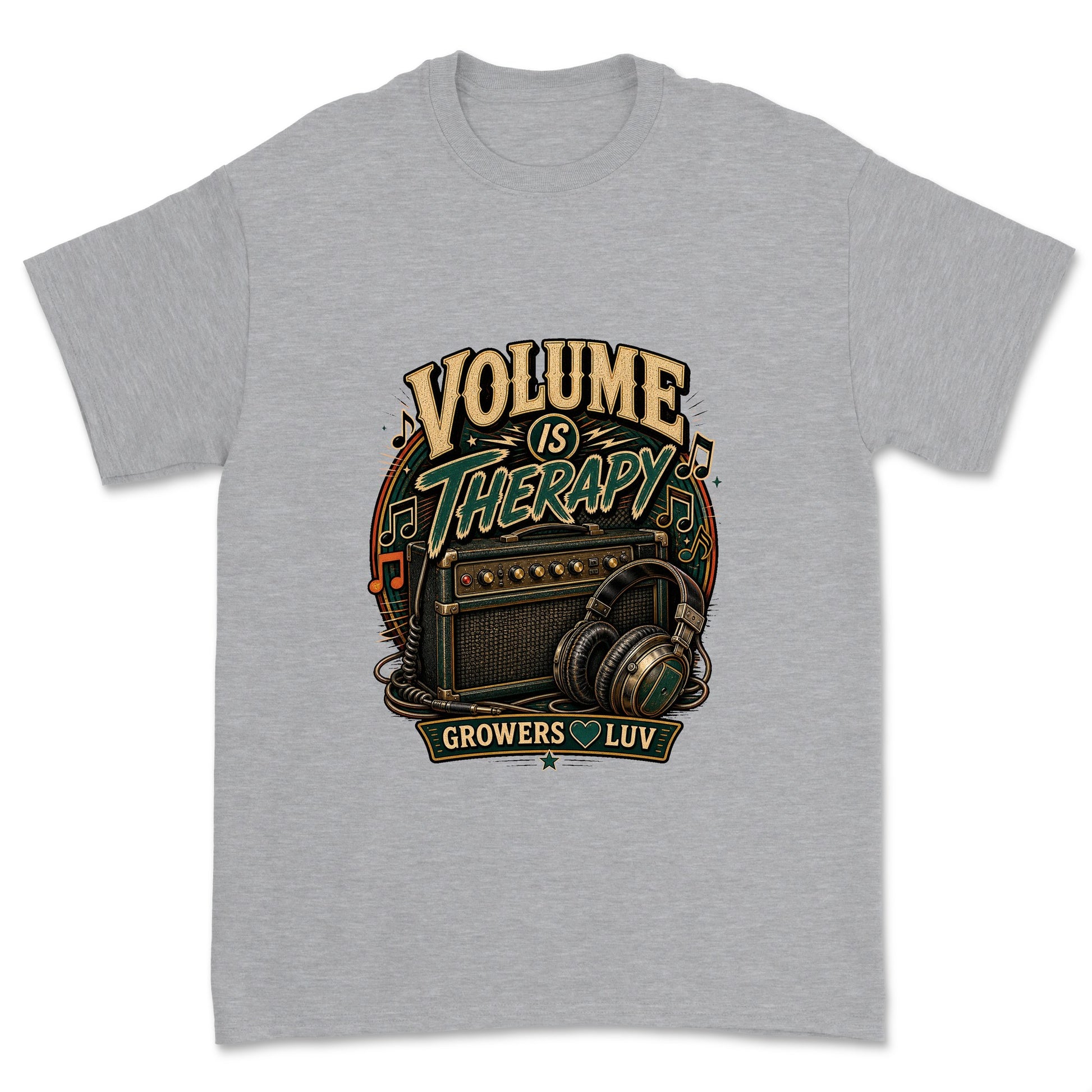 Volume Is Therapy Men's Gildan Graphic Tee in Sport Grey Heather