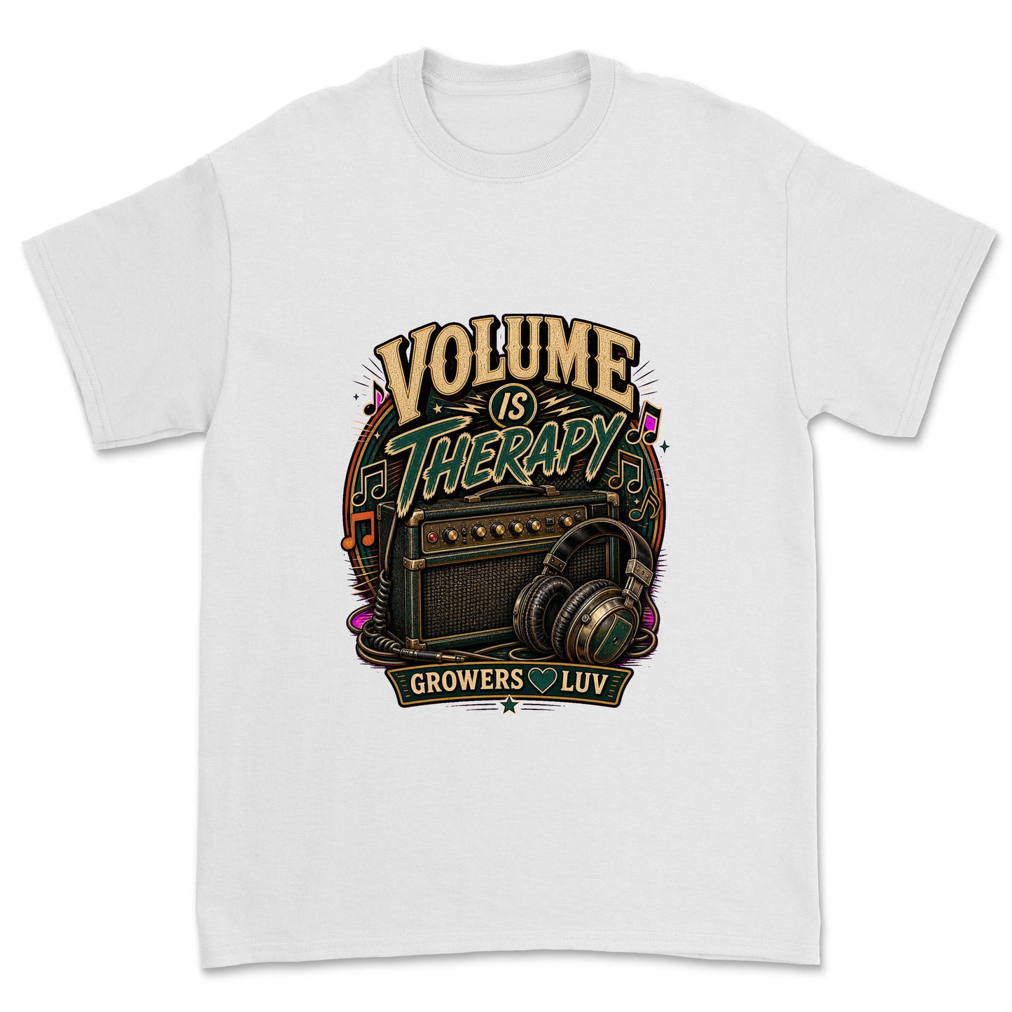 Volume Is Therapy Men's Gildan Graphic Tee in White