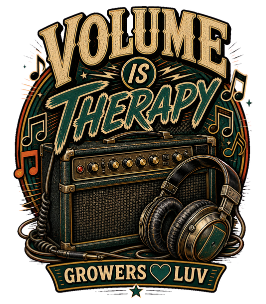 Volume Is Therapy Large Natural Tote Bag artwork detail