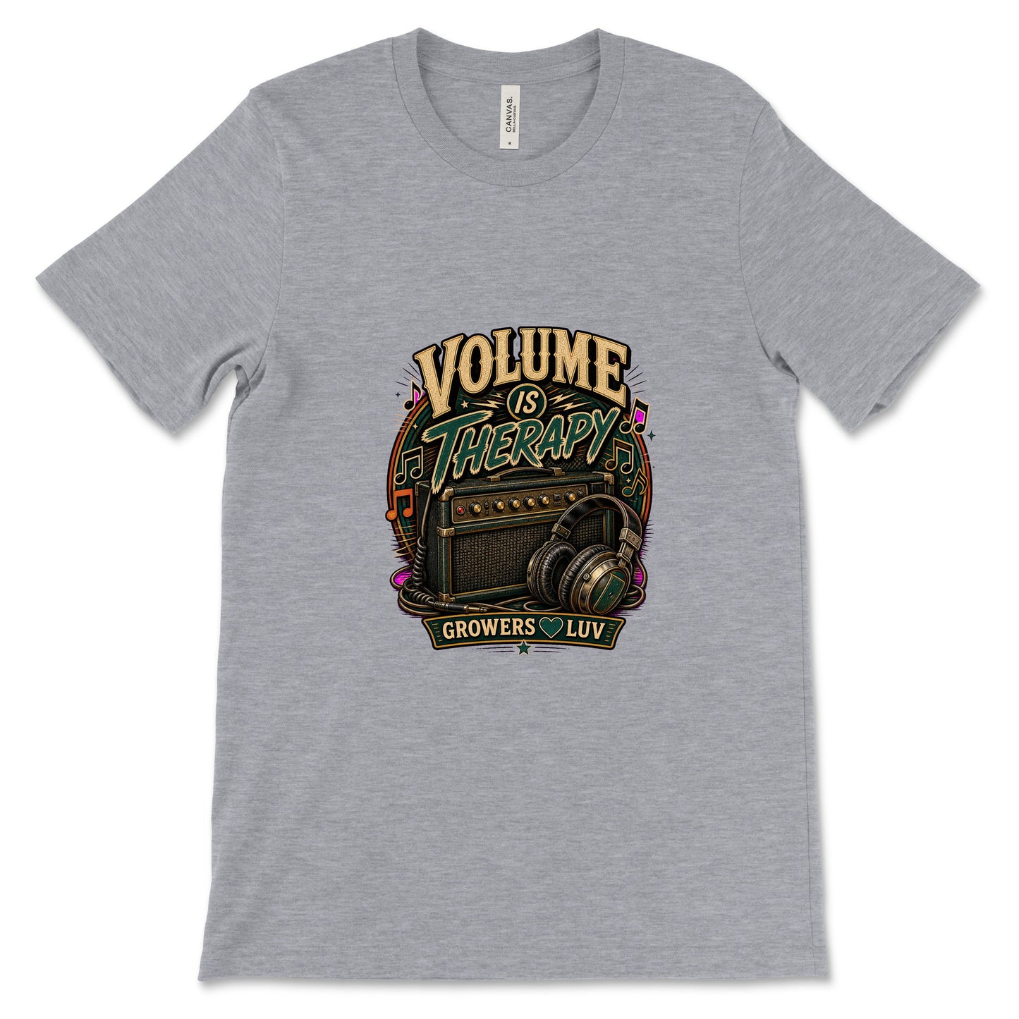 Volume Is Therapy Women's Bella Canvas Graphic Tee in Athletic Heather