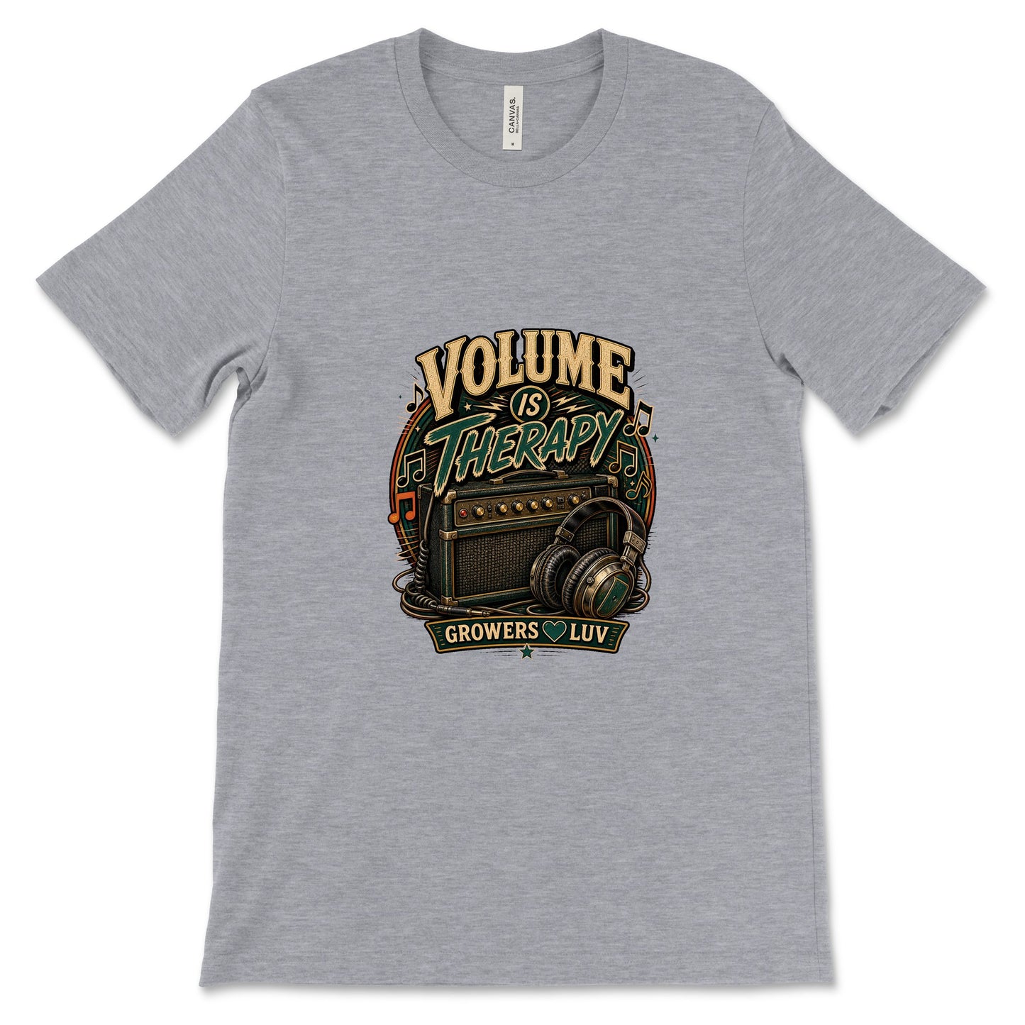 Volume Is Therapy Women's Bella Canvas Graphic Tee in Athletic Heather