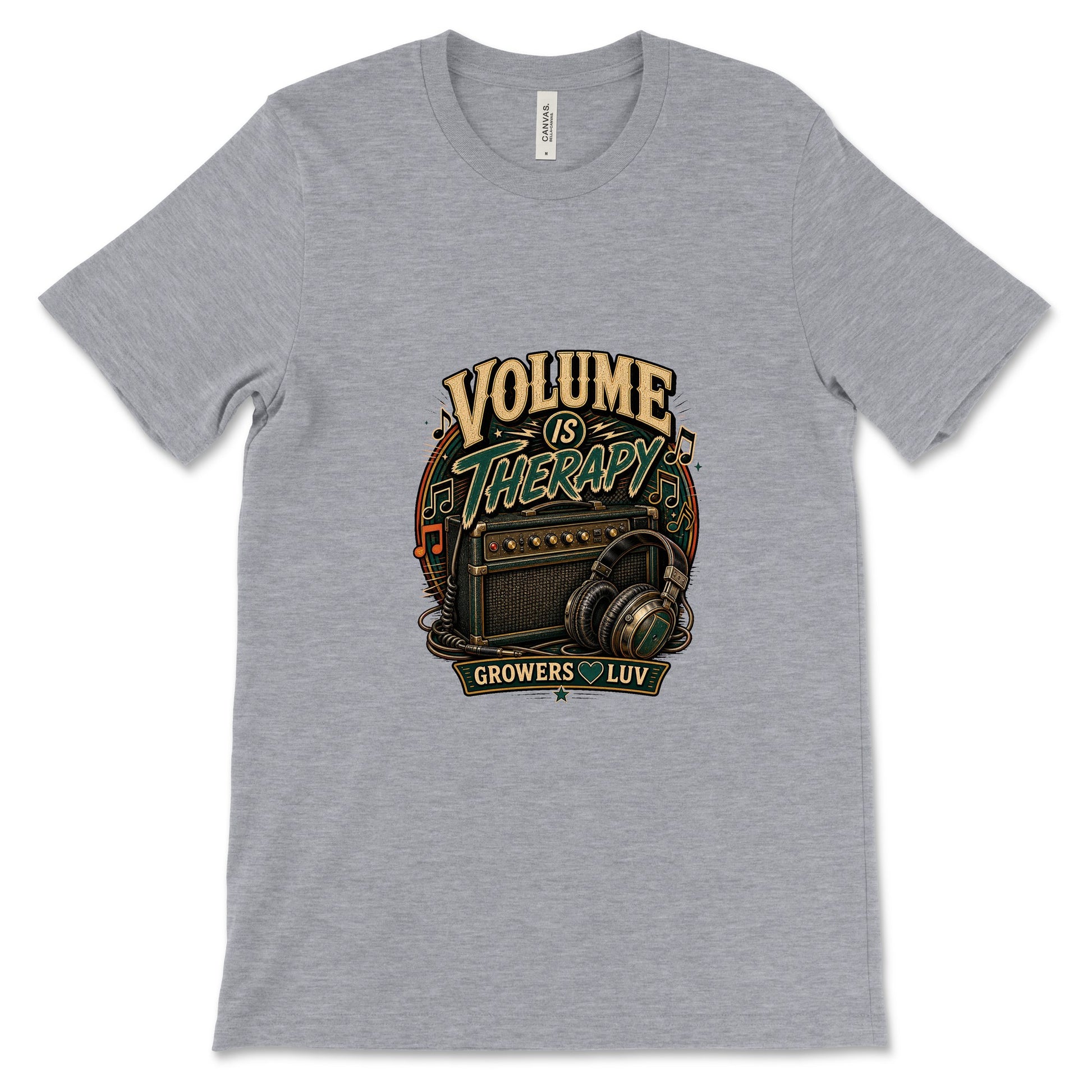 Volume Is Therapy Women's Bella Canvas Graphic Tee in Athletic Heather