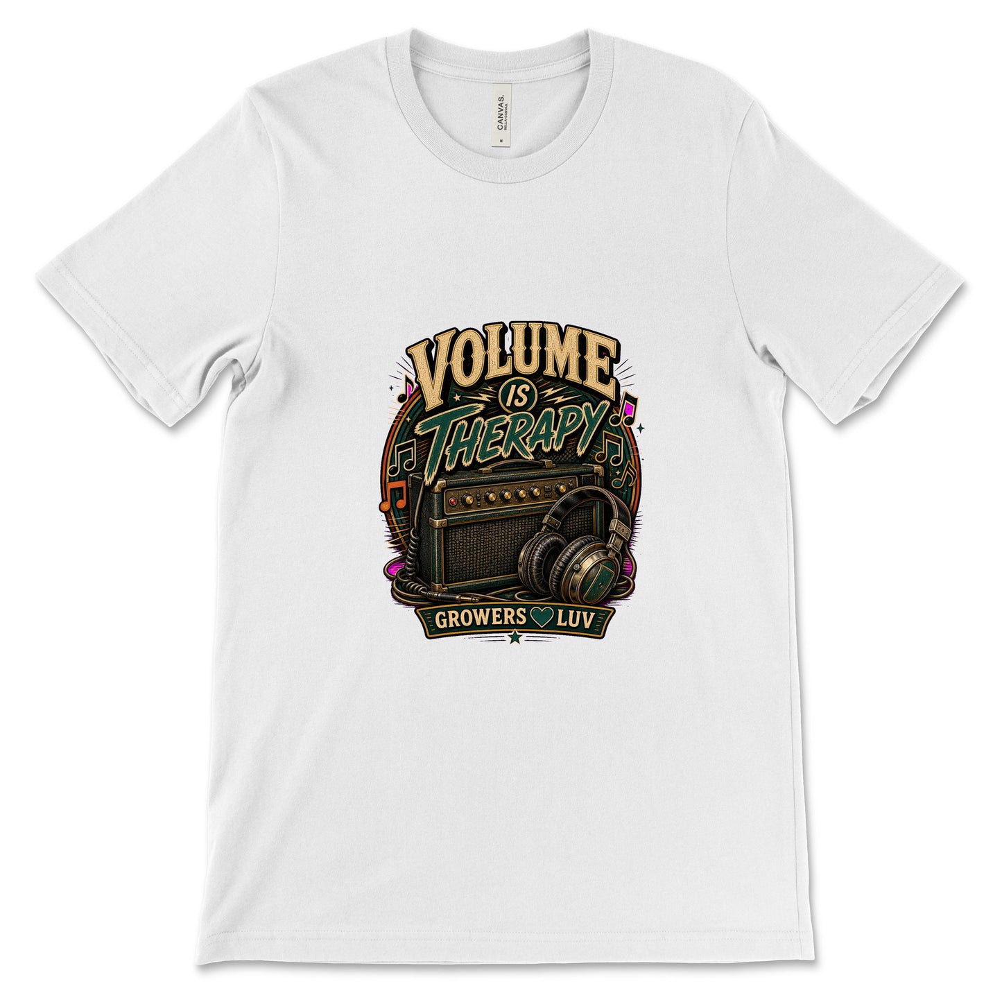 Volume Is Therapy Women's Bella Canvas Graphic Tee in White