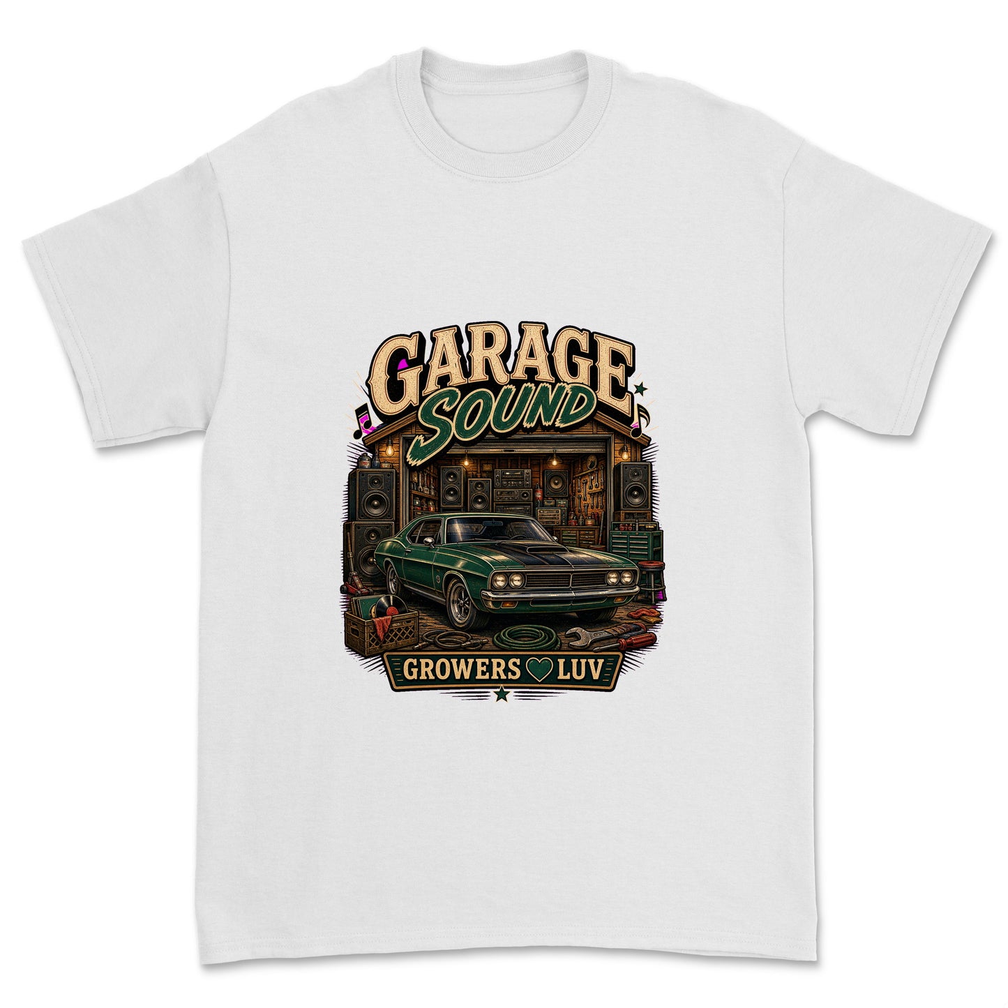 Garage Sound Men's Gildan Graphic Tee in White
