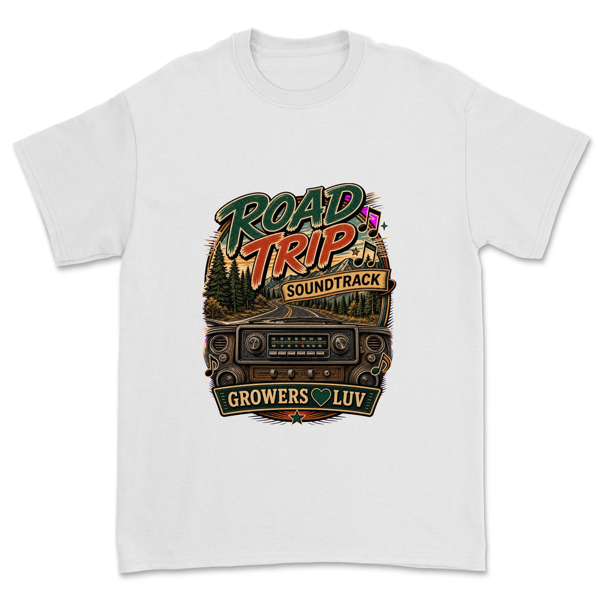 Road Trip Soundtrack Men's Gildan Graphic Tee in White