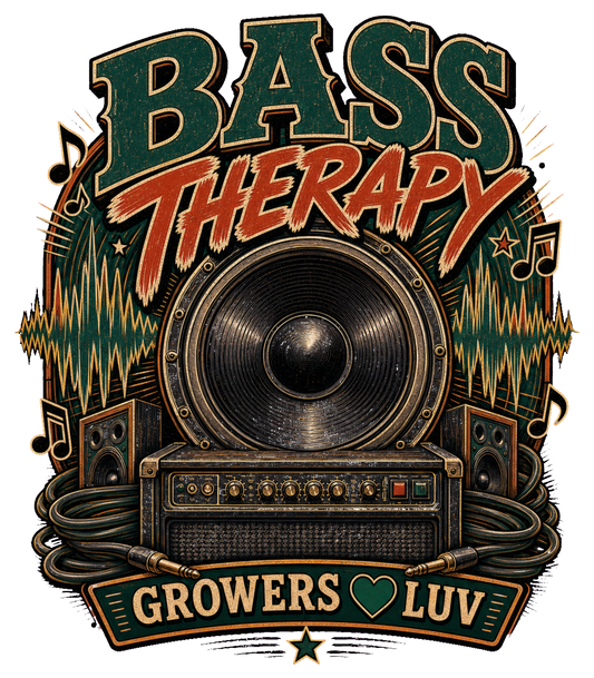 Bass Therapy Large Natural Tote Bag artwork detail