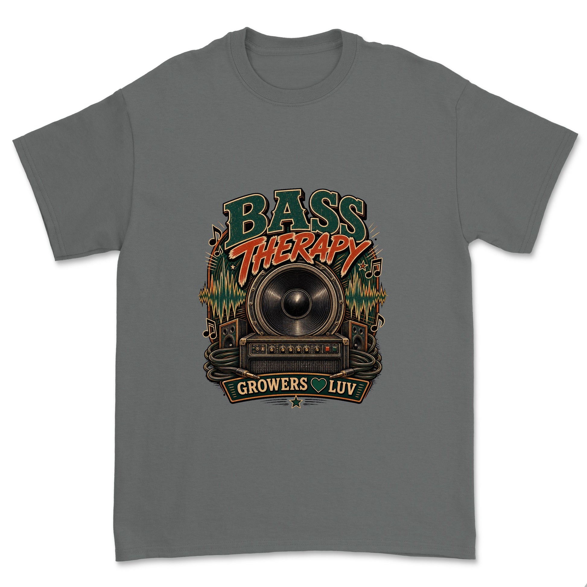 Bass Therapy Men's Gildan Graphic Tee in Charcoal